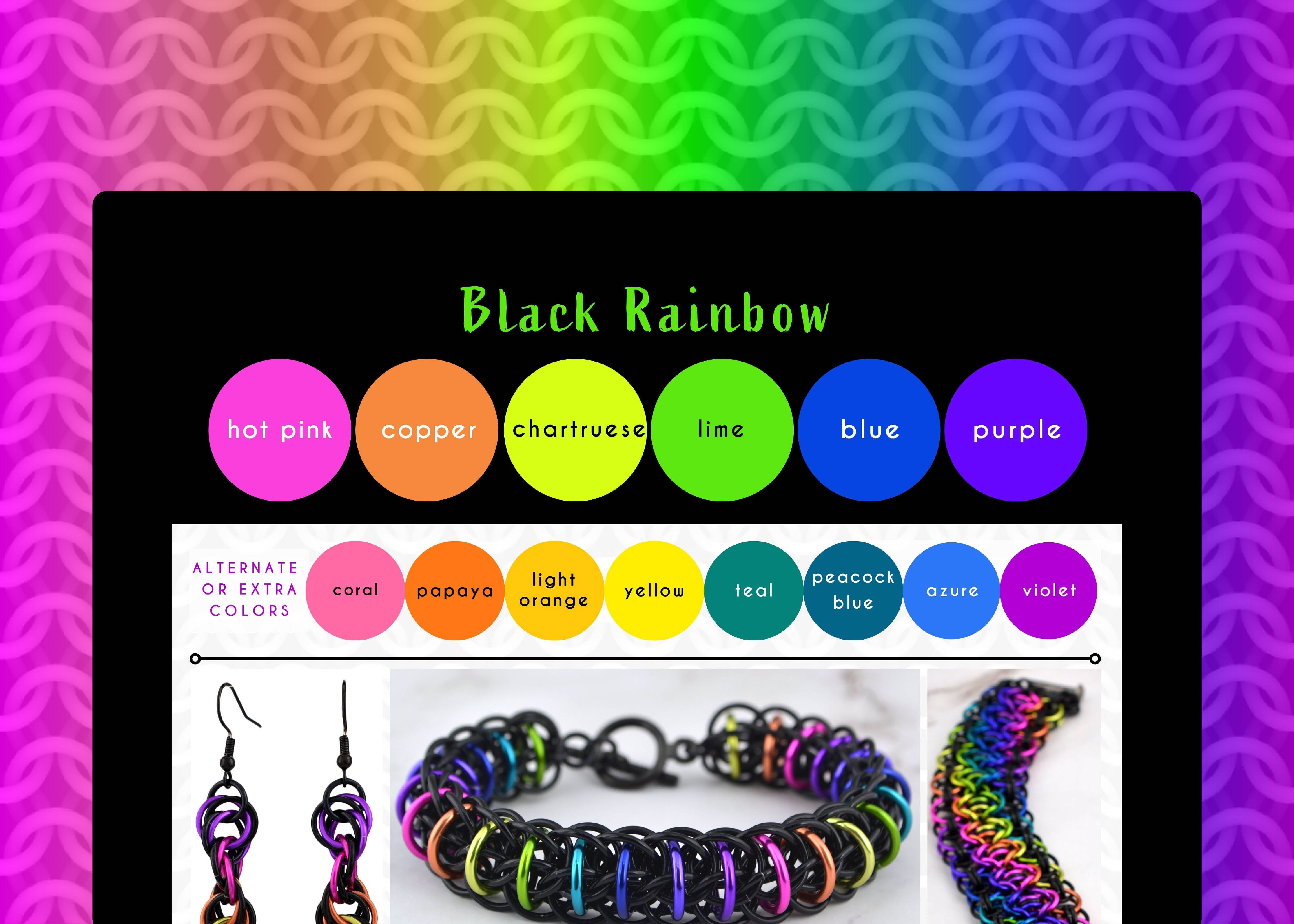 Black Rainbow Color Palette - Black Light Poster Vibes