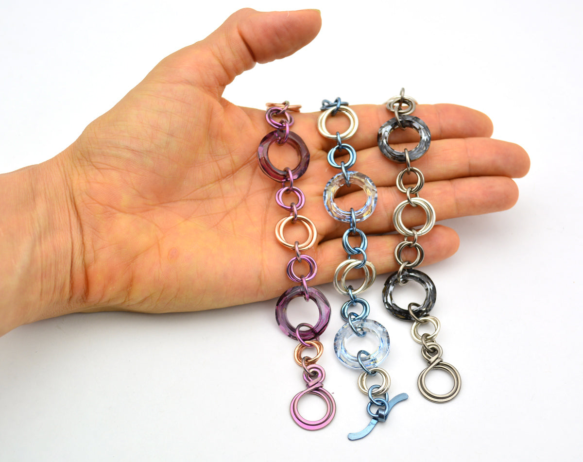 SALE: Cosmic Crystals Bracelet - Silver Night Colors - Medium (7")