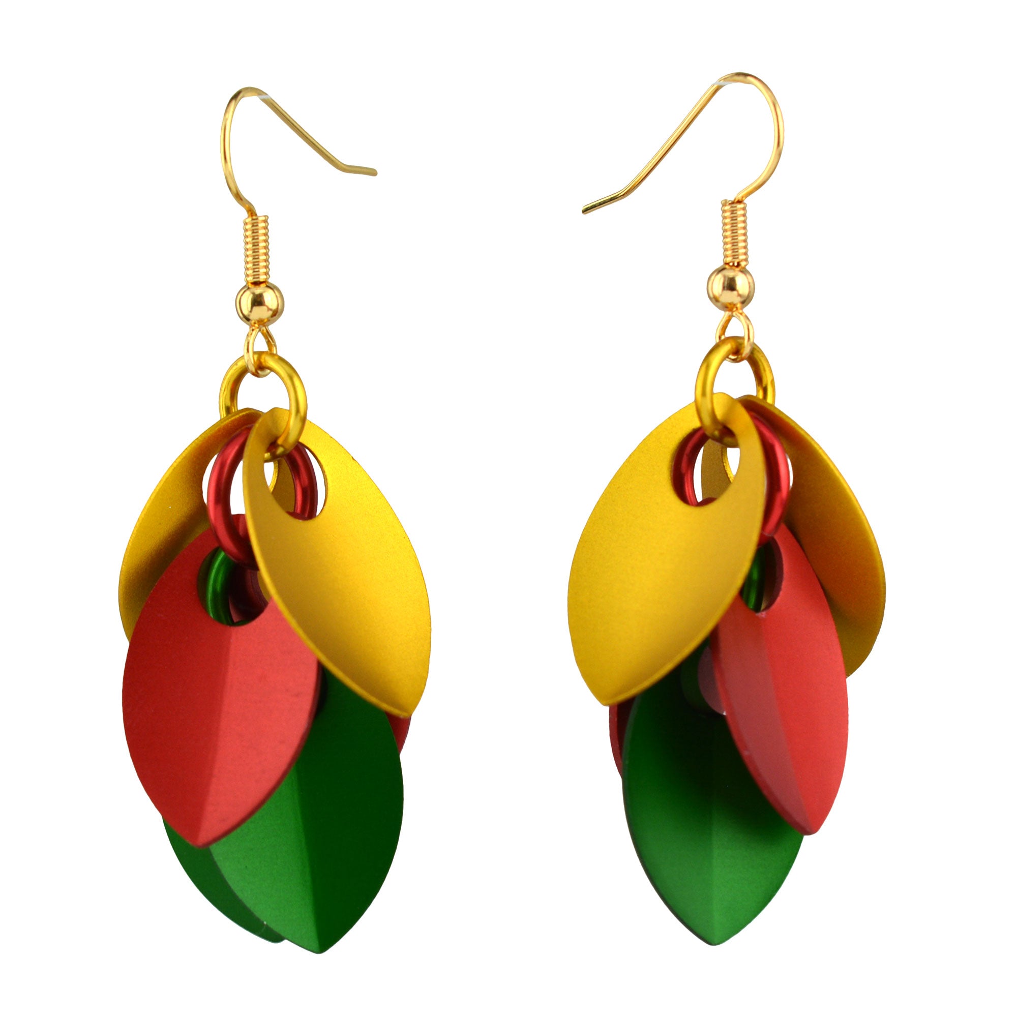 Christmas Cascading Leaves Short Earrings