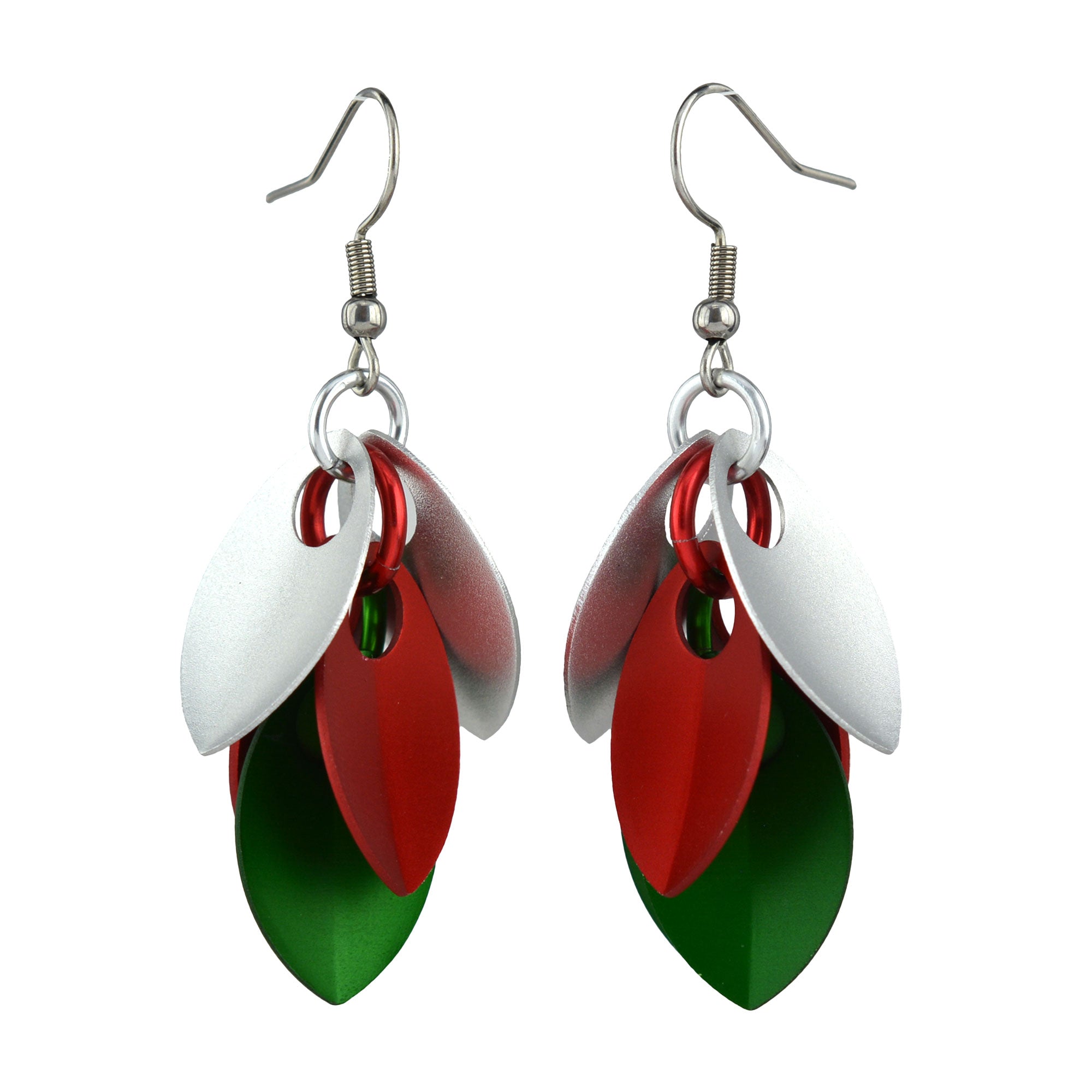 Christmas Cascading Leaves Short Earrings