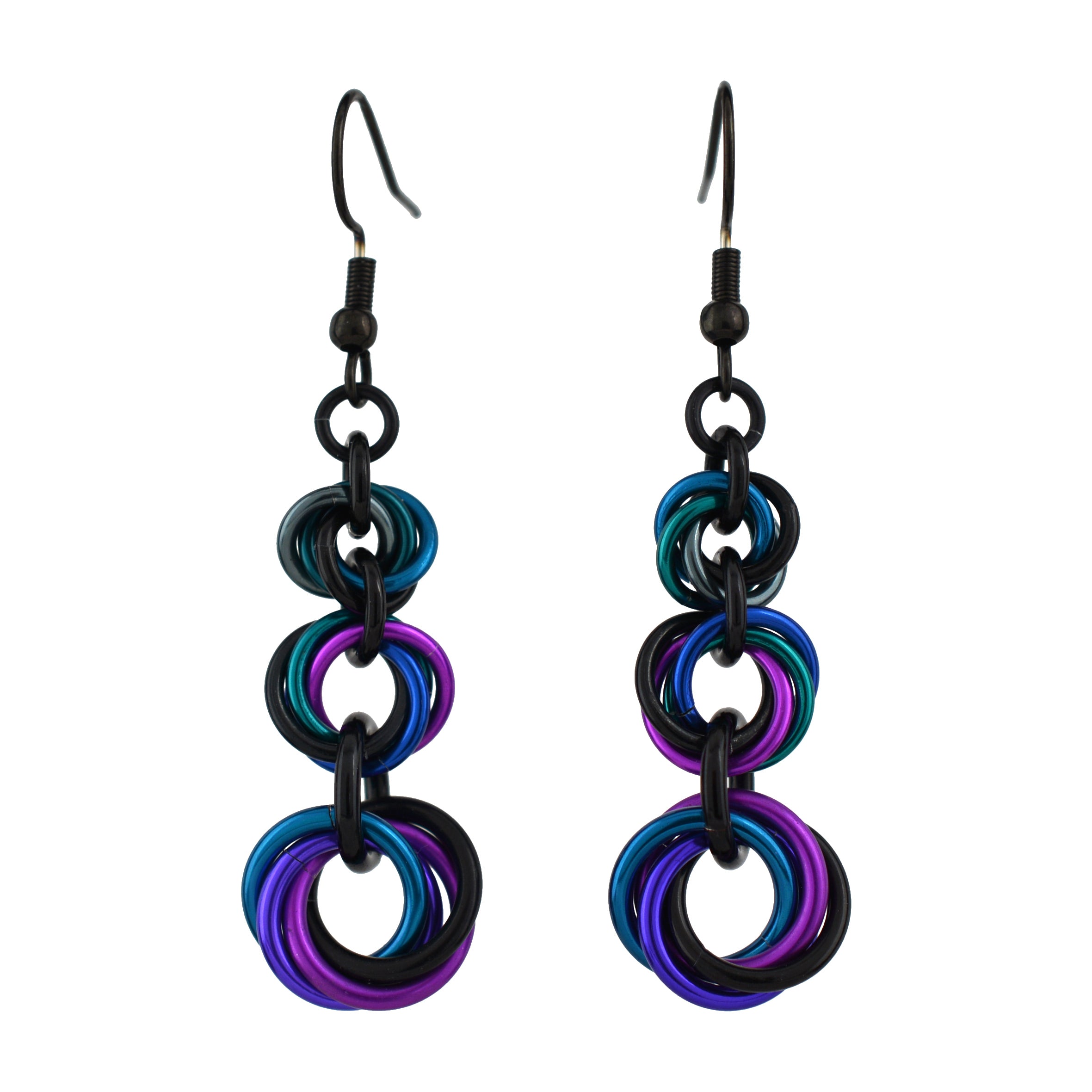 Knotted Graduated Earrings - Dark Mermaid