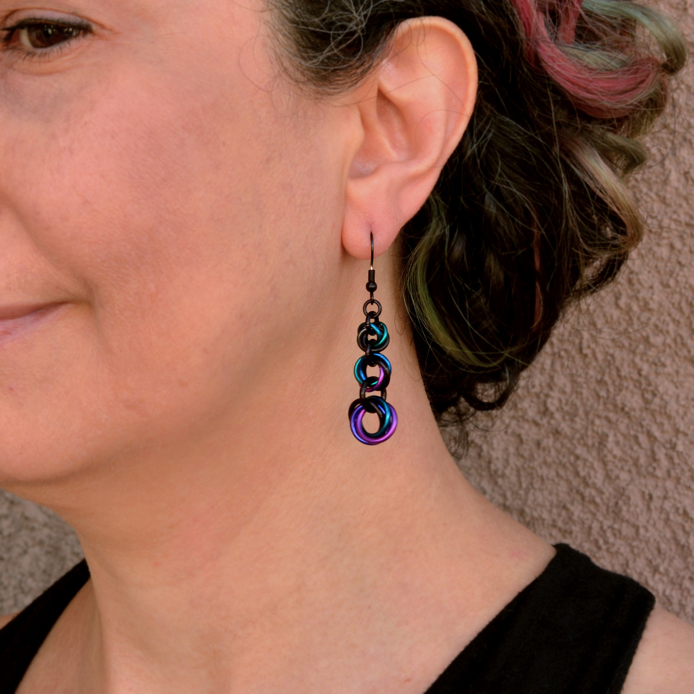 Knotted Graduated Earrings - Dark Mermaid