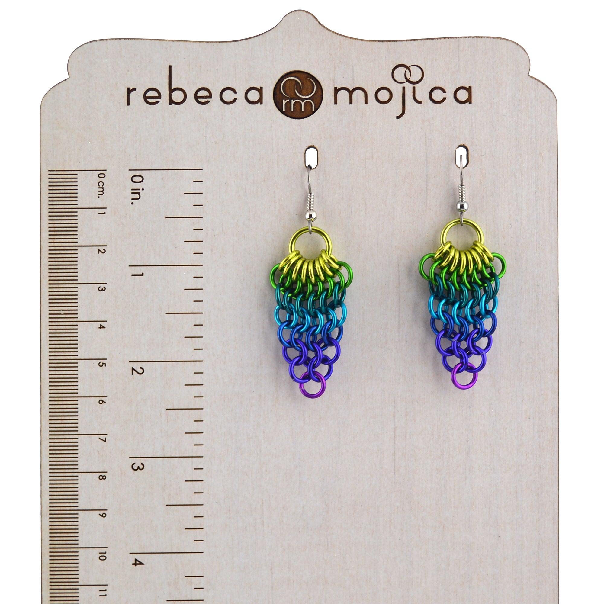 Cluster Earrings - Peacock