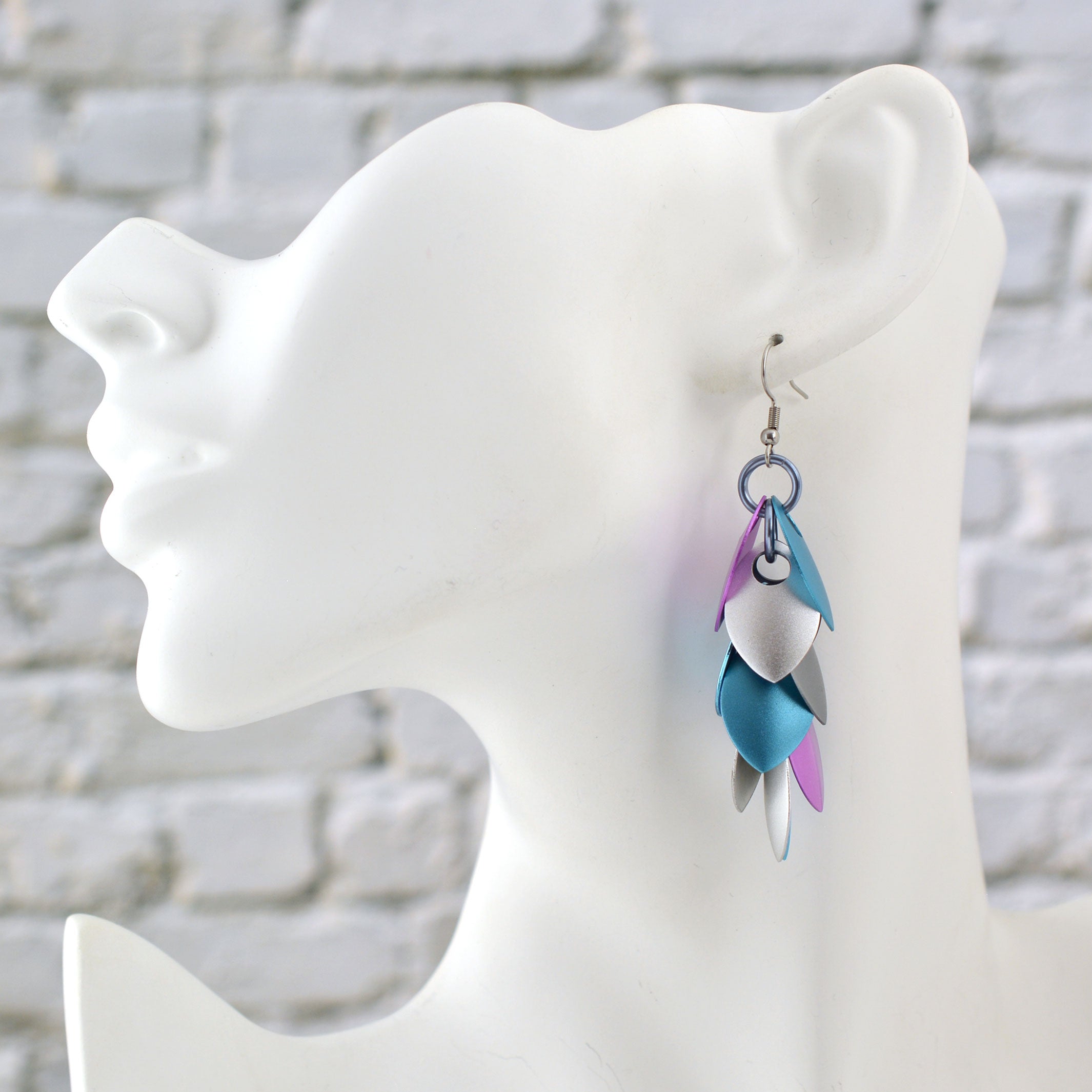 Long Feathered Earrings - Snow Fairy