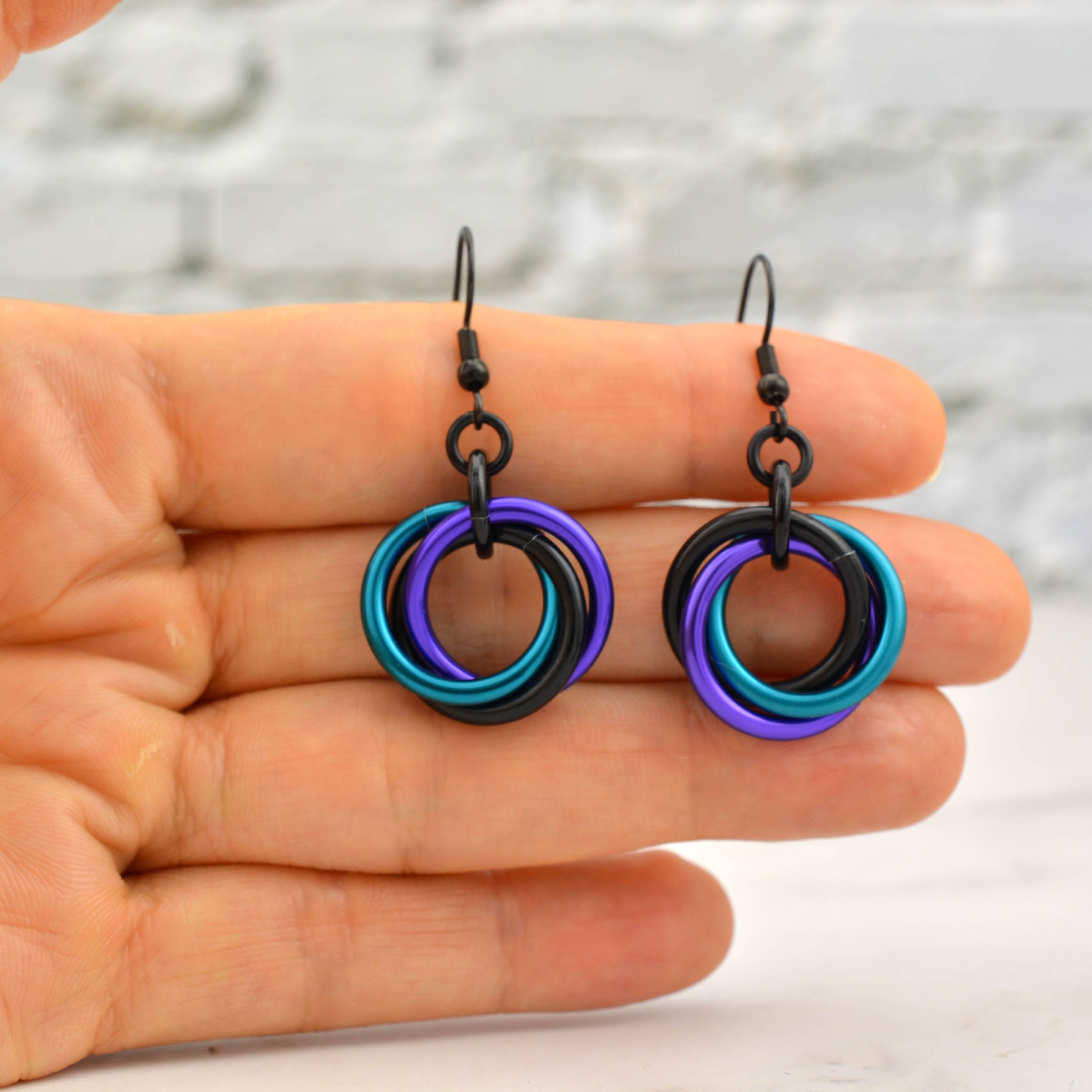 Large Knot Earrings - Dark Mermaid
