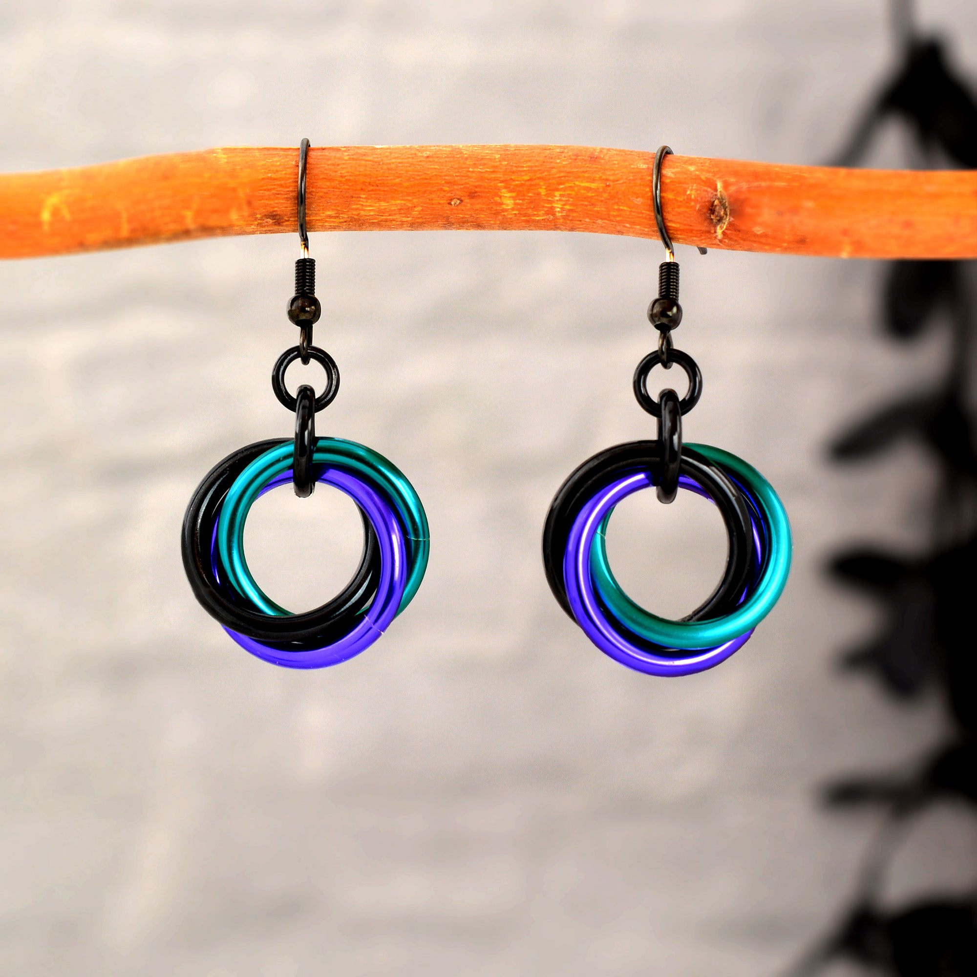 Large Knot Earrings - Dark Mermaid
