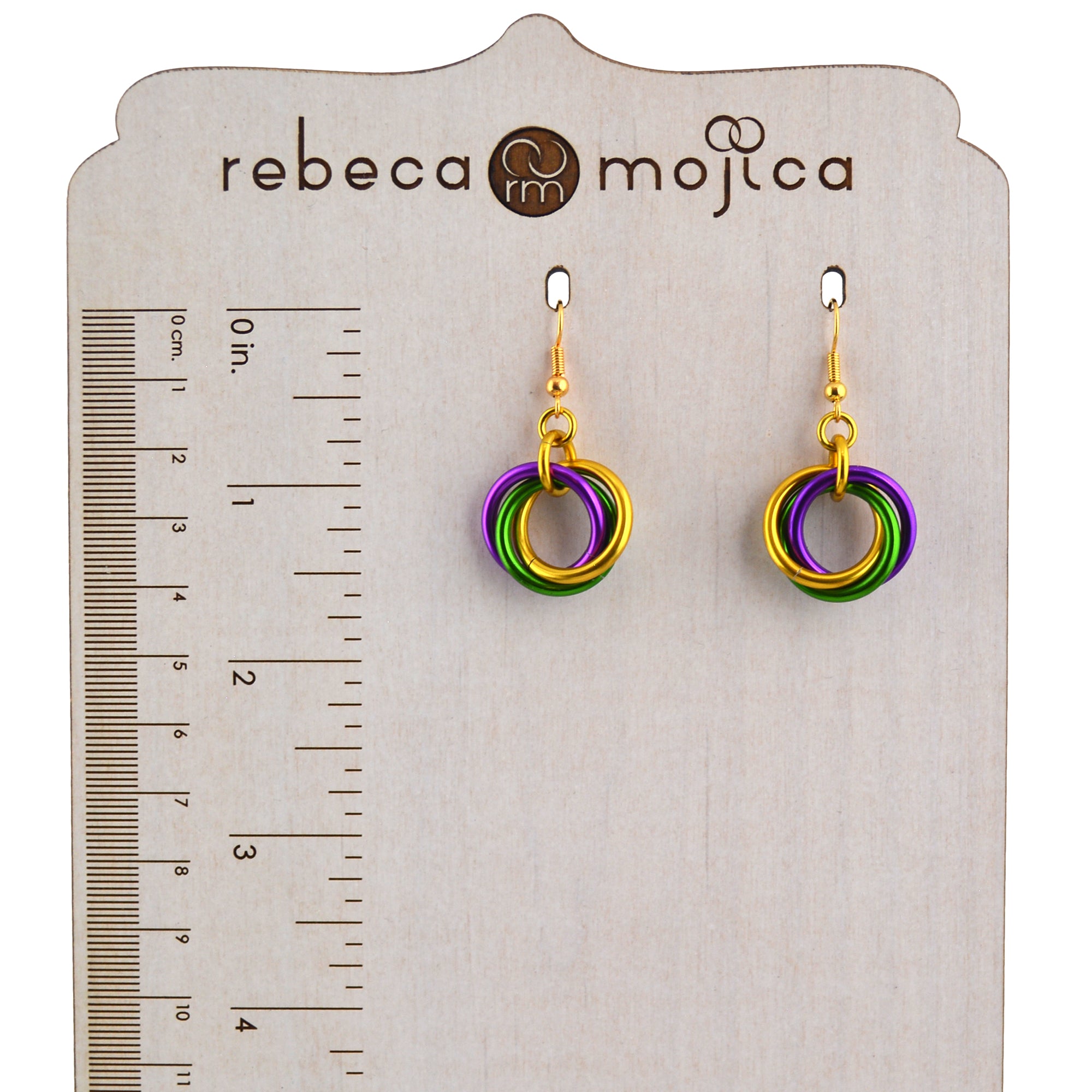 Mardi Gras Large Knot Earrings