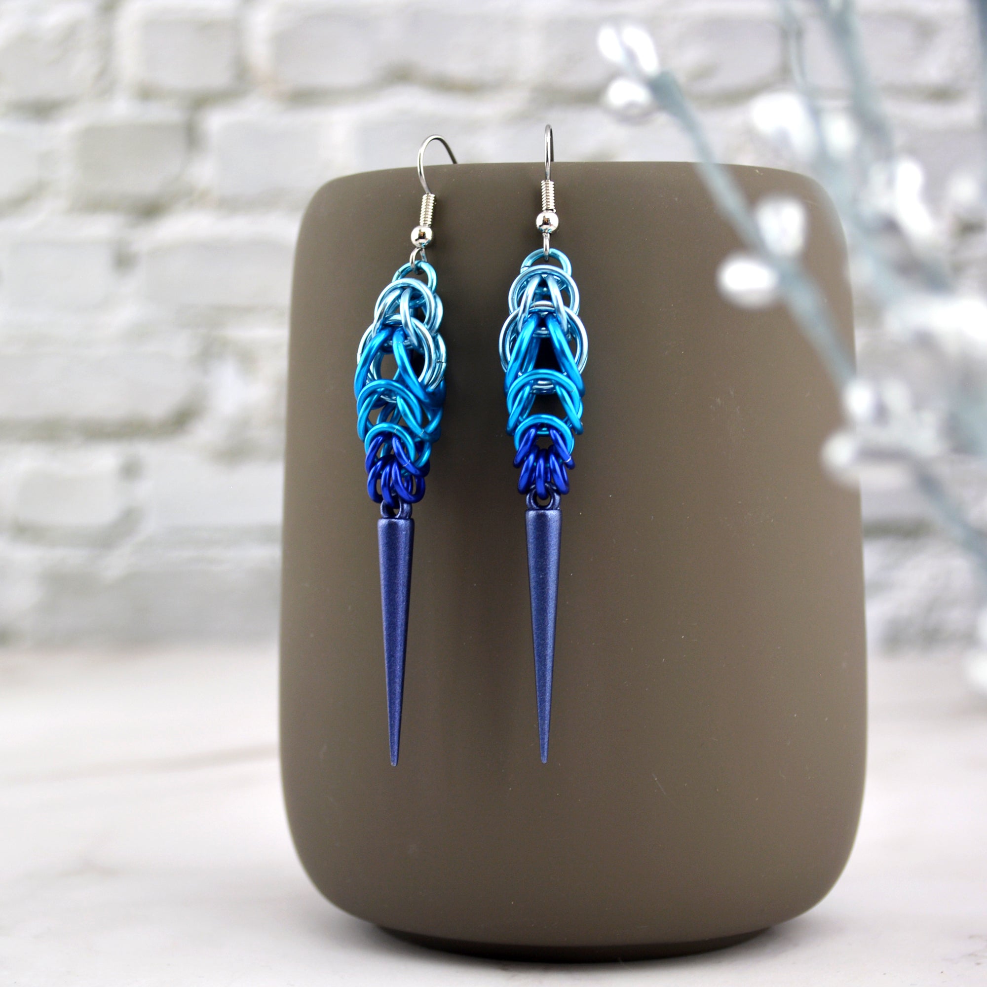 Spike Earrings - Blue Ombre (Chicago Blues Colorway)