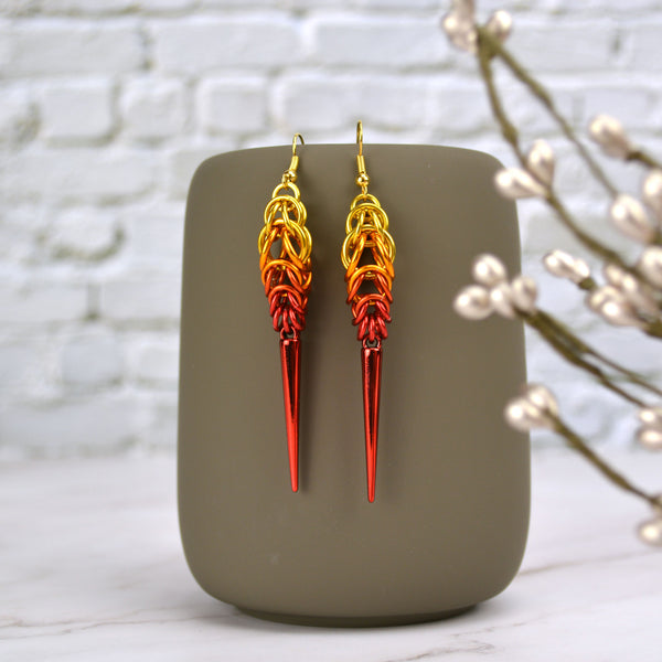 Spike Earrings - Flame