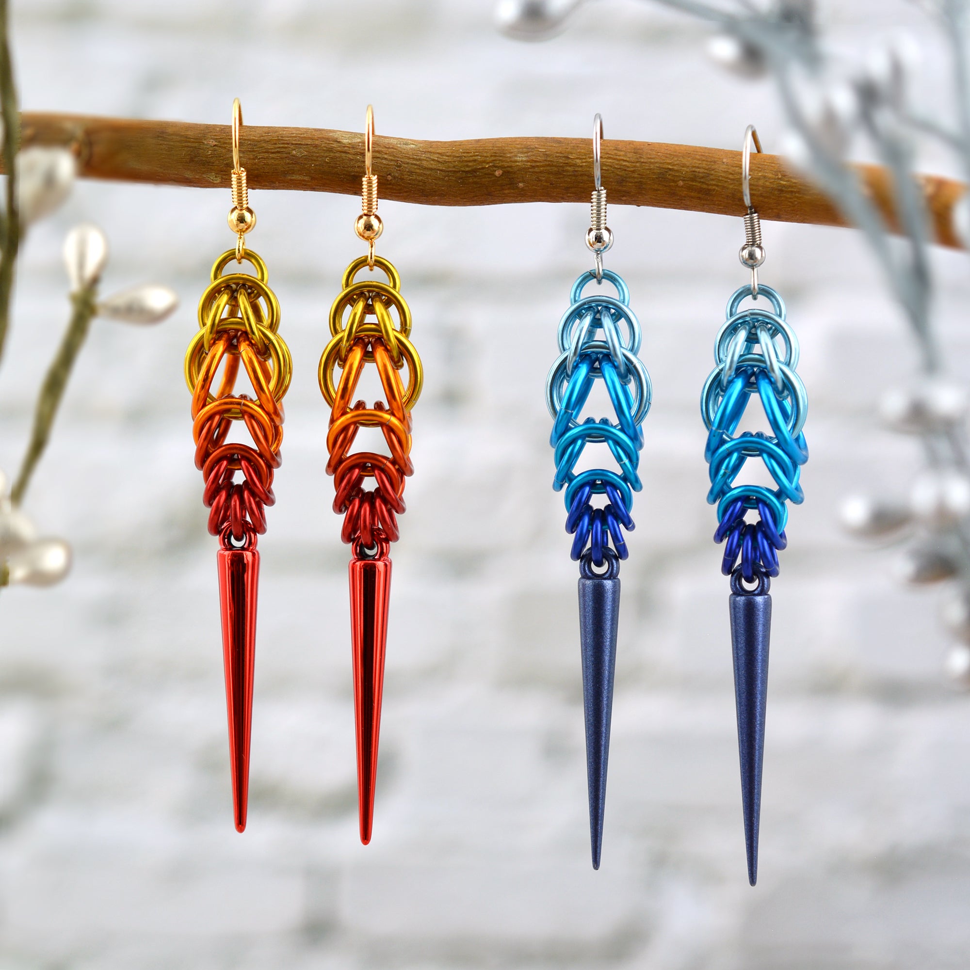 Spike Earrings - Flame