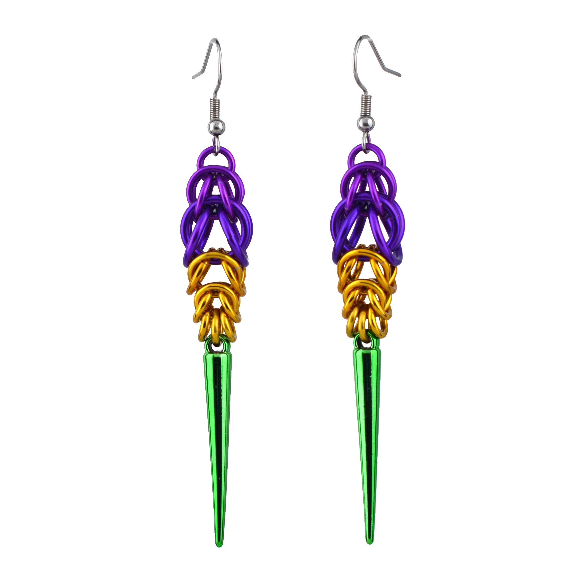 Mardi Gras Spike Earrings
