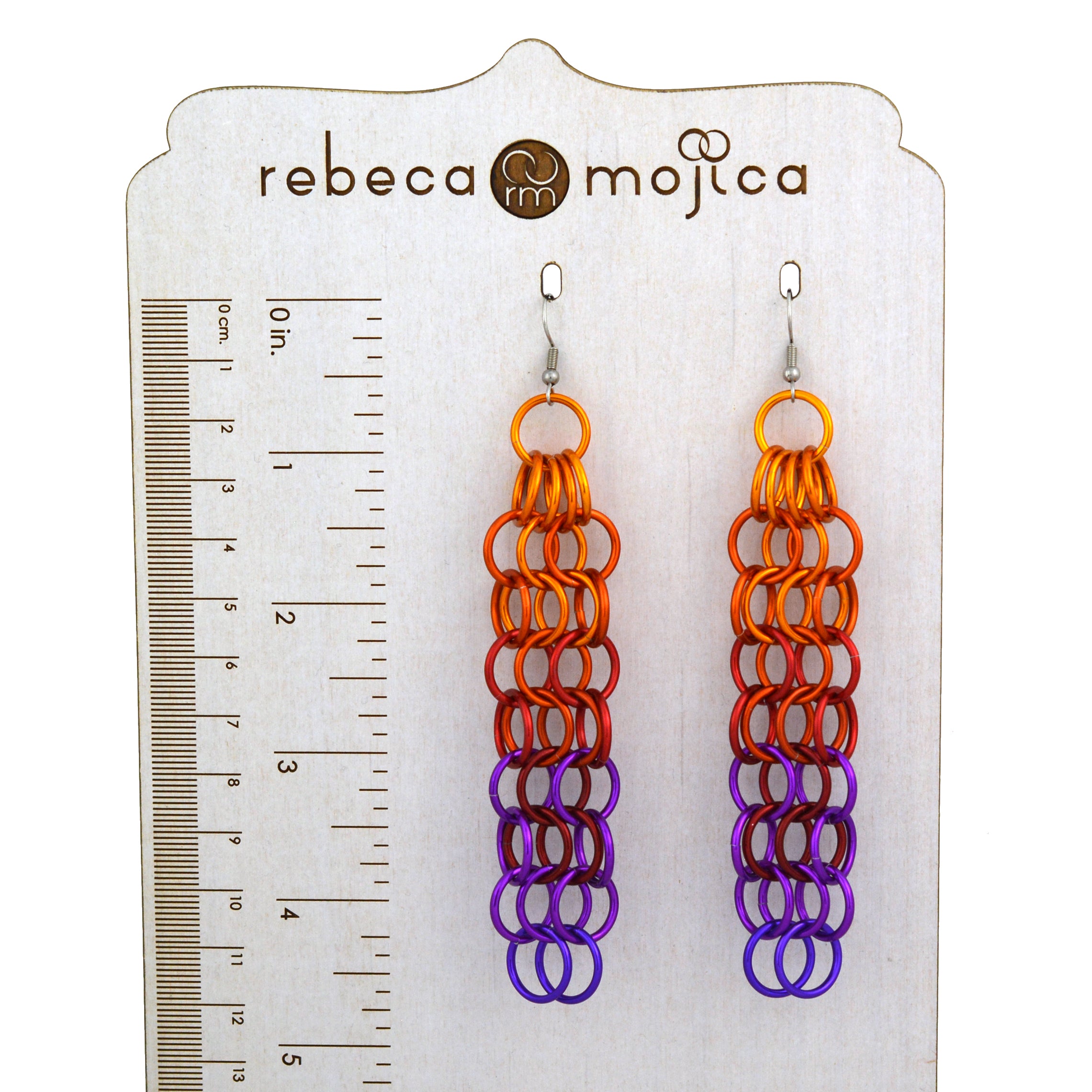 Long Mesh Earrings - Sunset