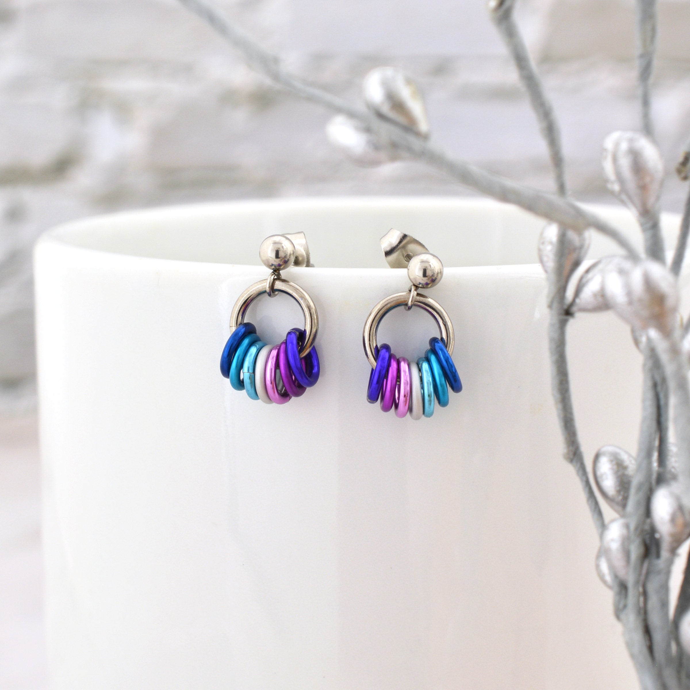 Berrisexual Pride - Tiny Flag Earring Studs