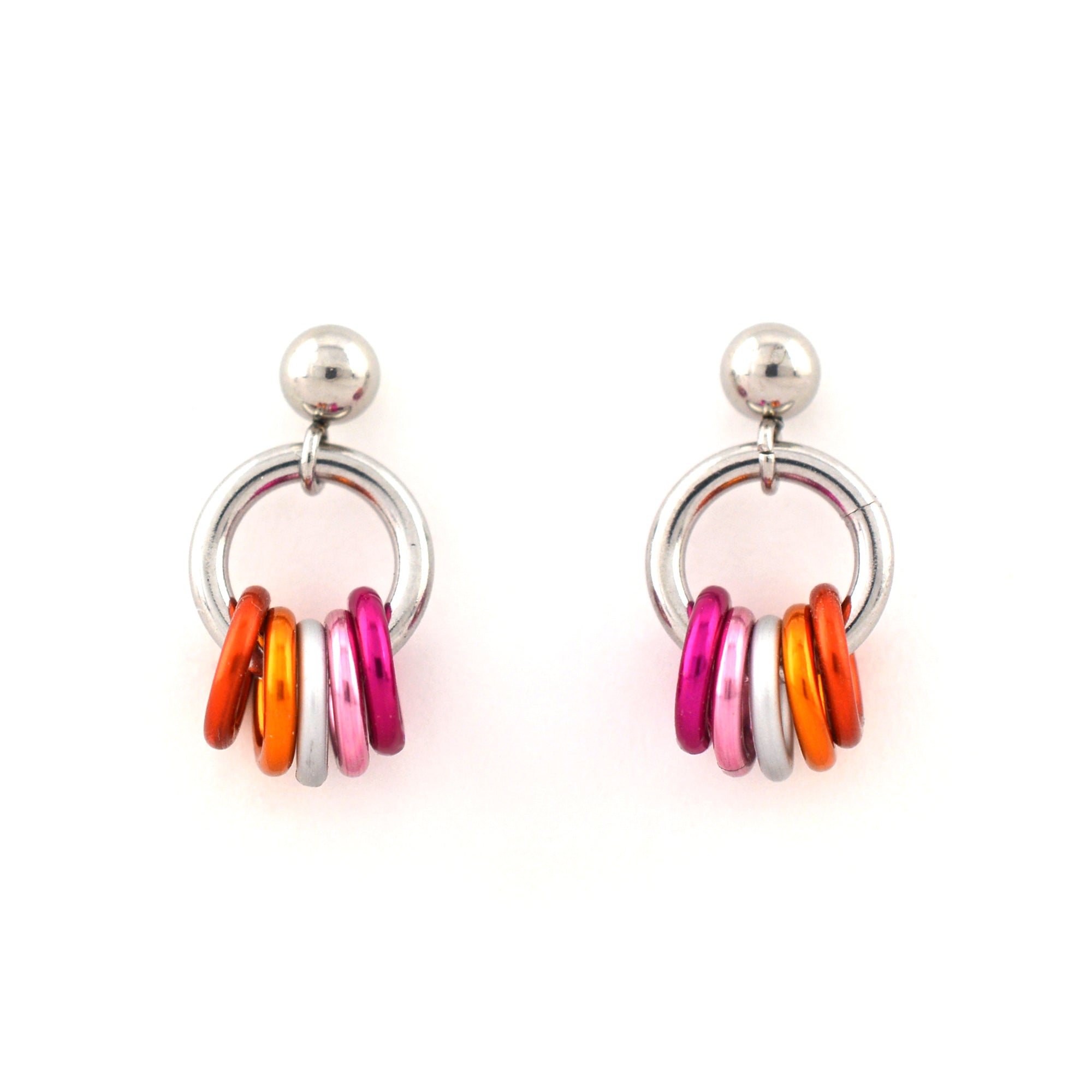 Lesbian Pride - Tiny Flag Earring Studs