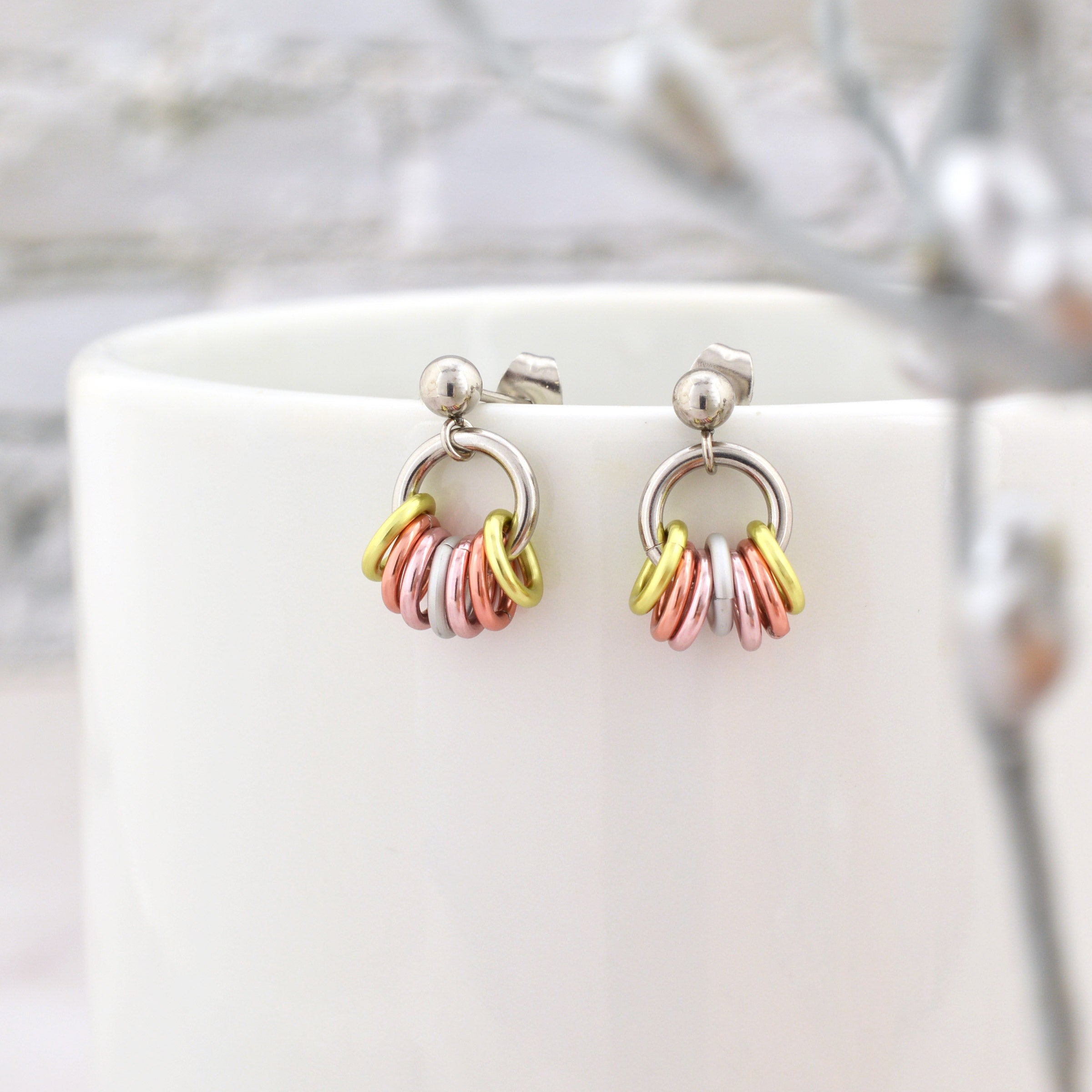 Pangender Pride - Tiny Flag Earring Studs