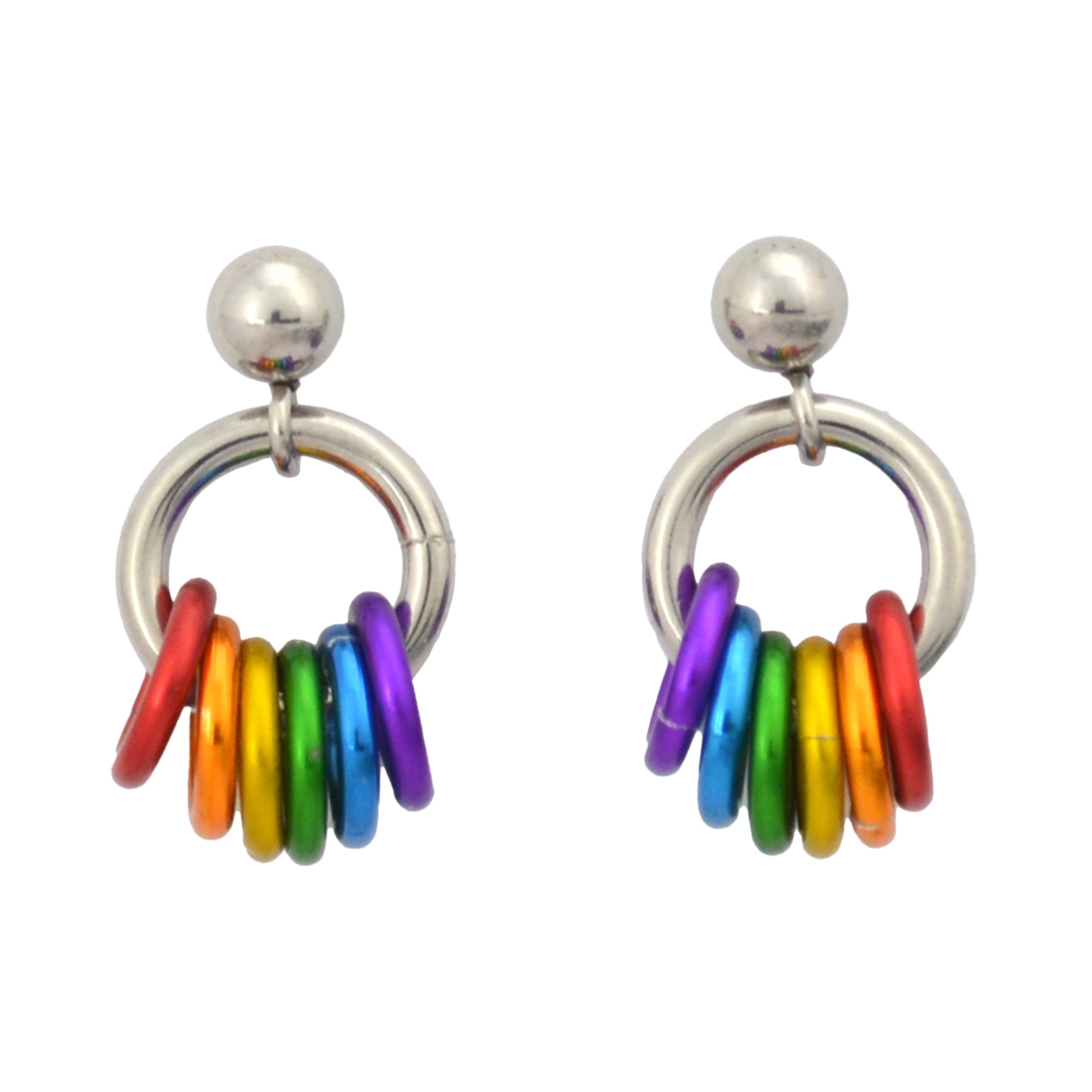 Rainbow Pride - Tiny Flag Earring Studs