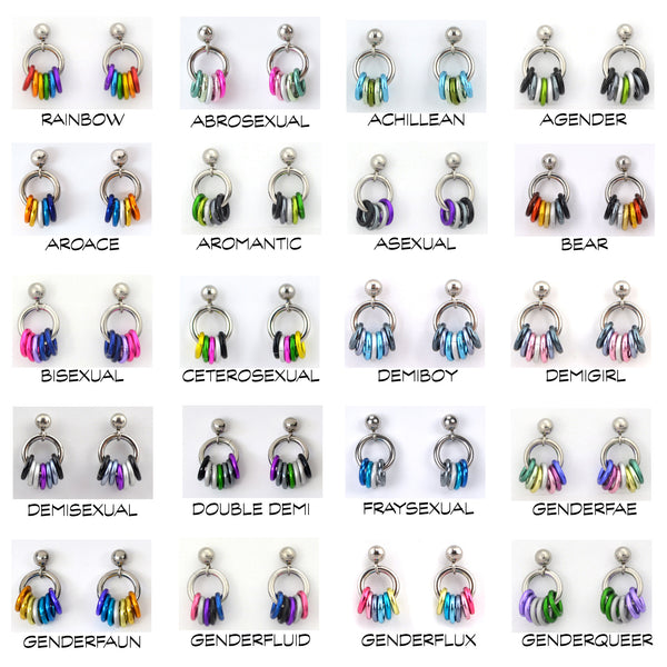 LGBTQIA+ Pride Tiny Hoop Flag Earrings - Pick Your Flag, 30+ Flags to Choose From