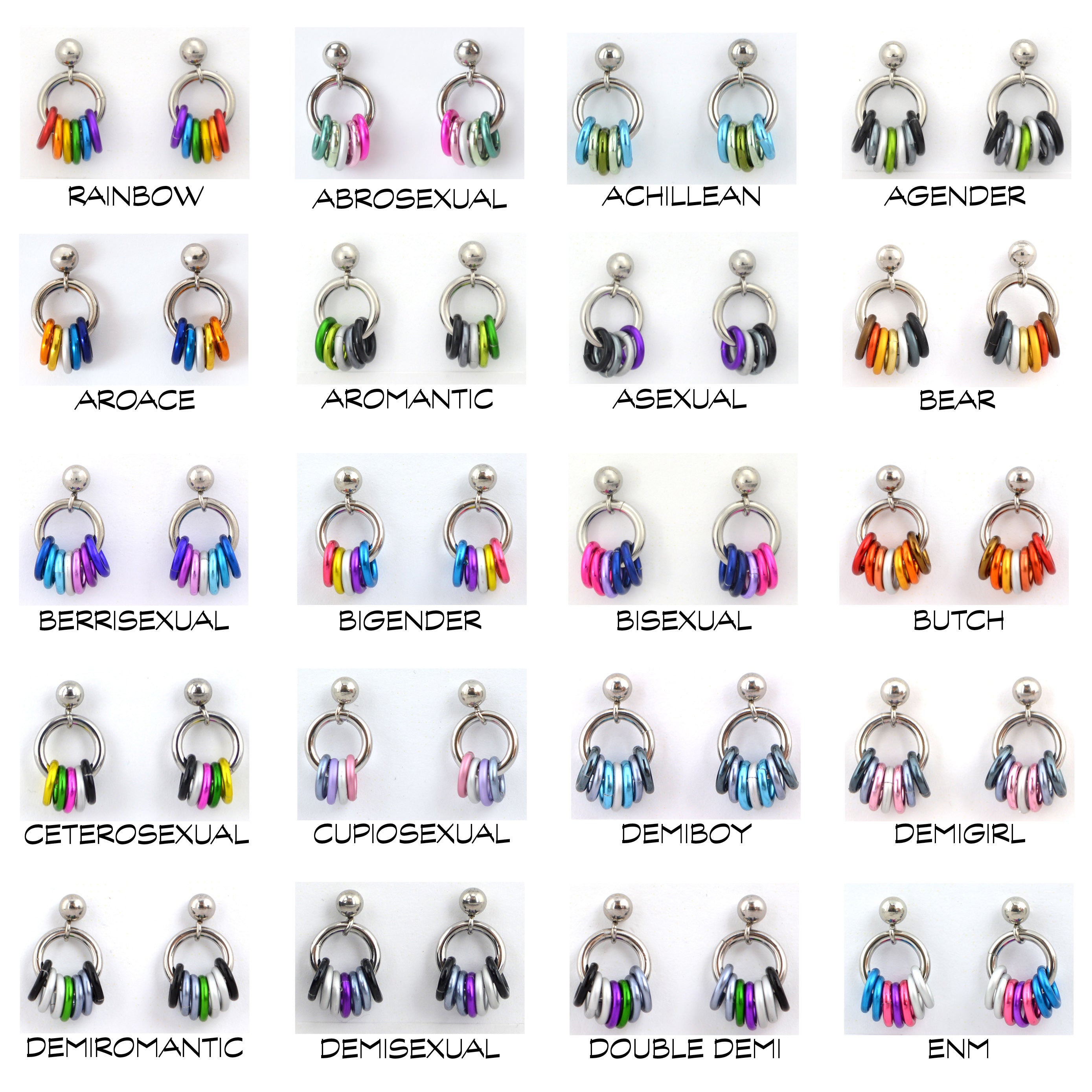 LGBTQIA+ Pride Tiny Flag Earring Studs- 50+ Flags