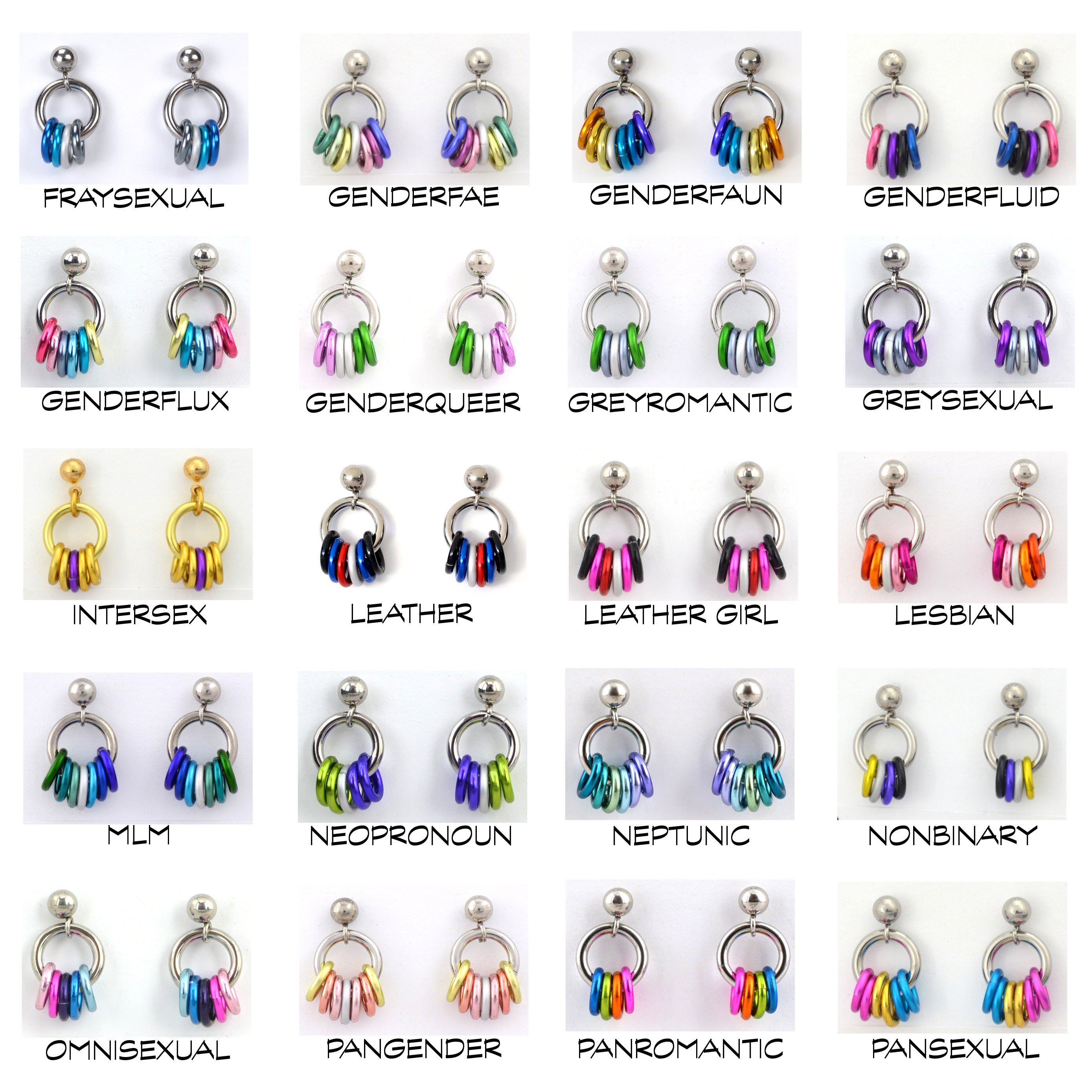 LGBTQIA+ Pride Tiny Flag Earring Studs- 50+ Flags