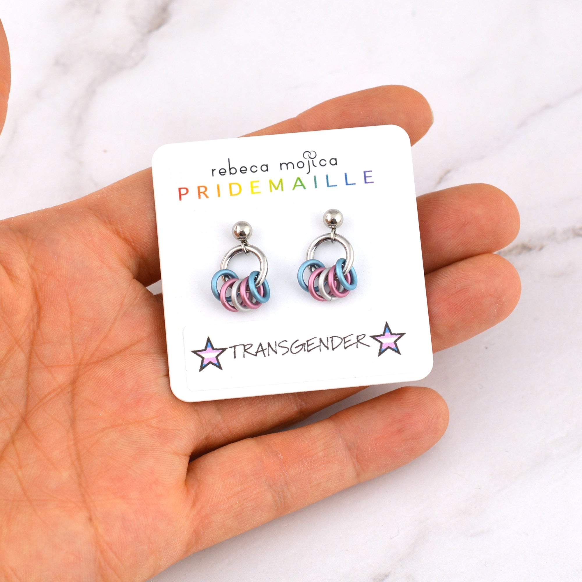 Transgender Pride - Tiny Flag Earring Studs