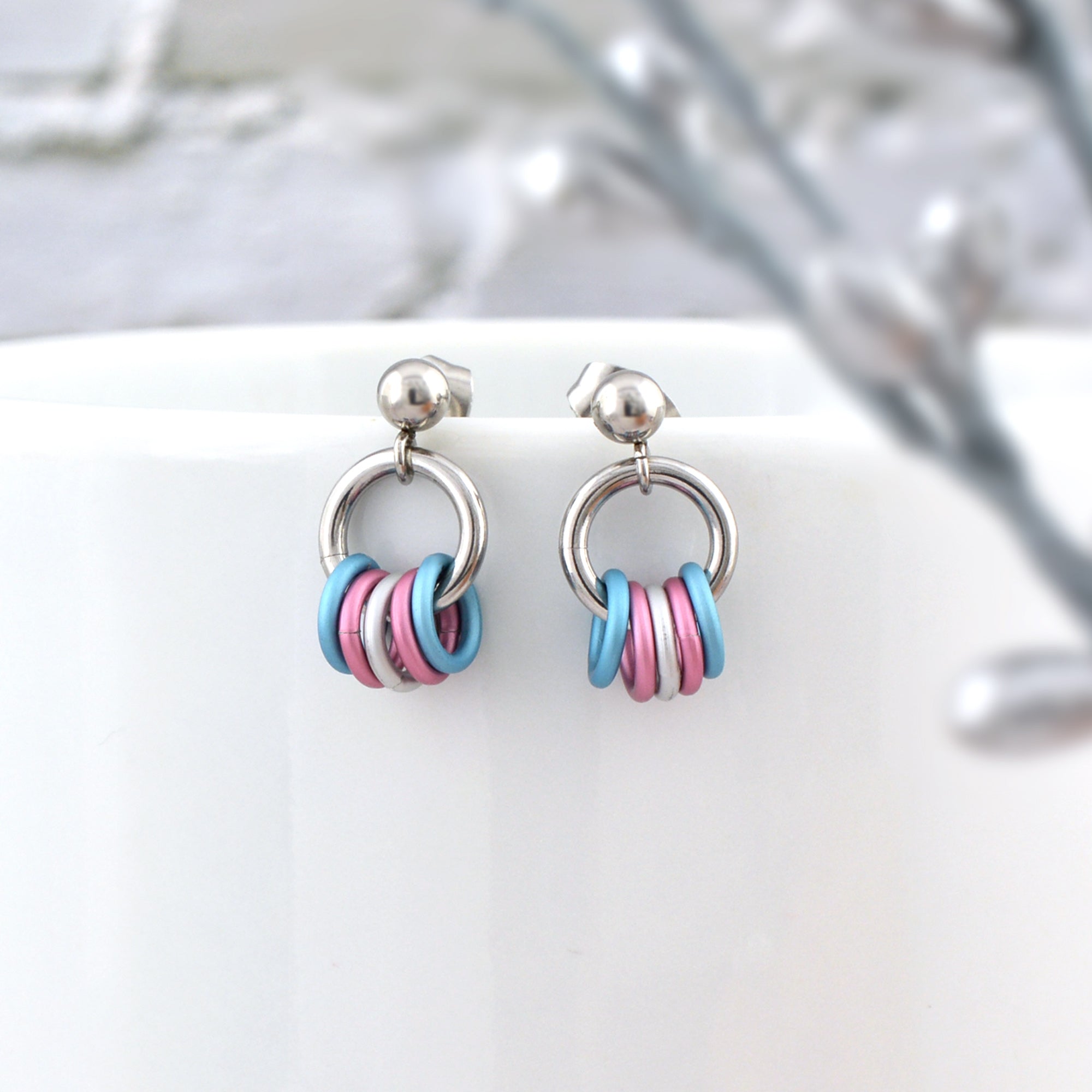 Transgender Pride - Tiny Flag Earring Studs