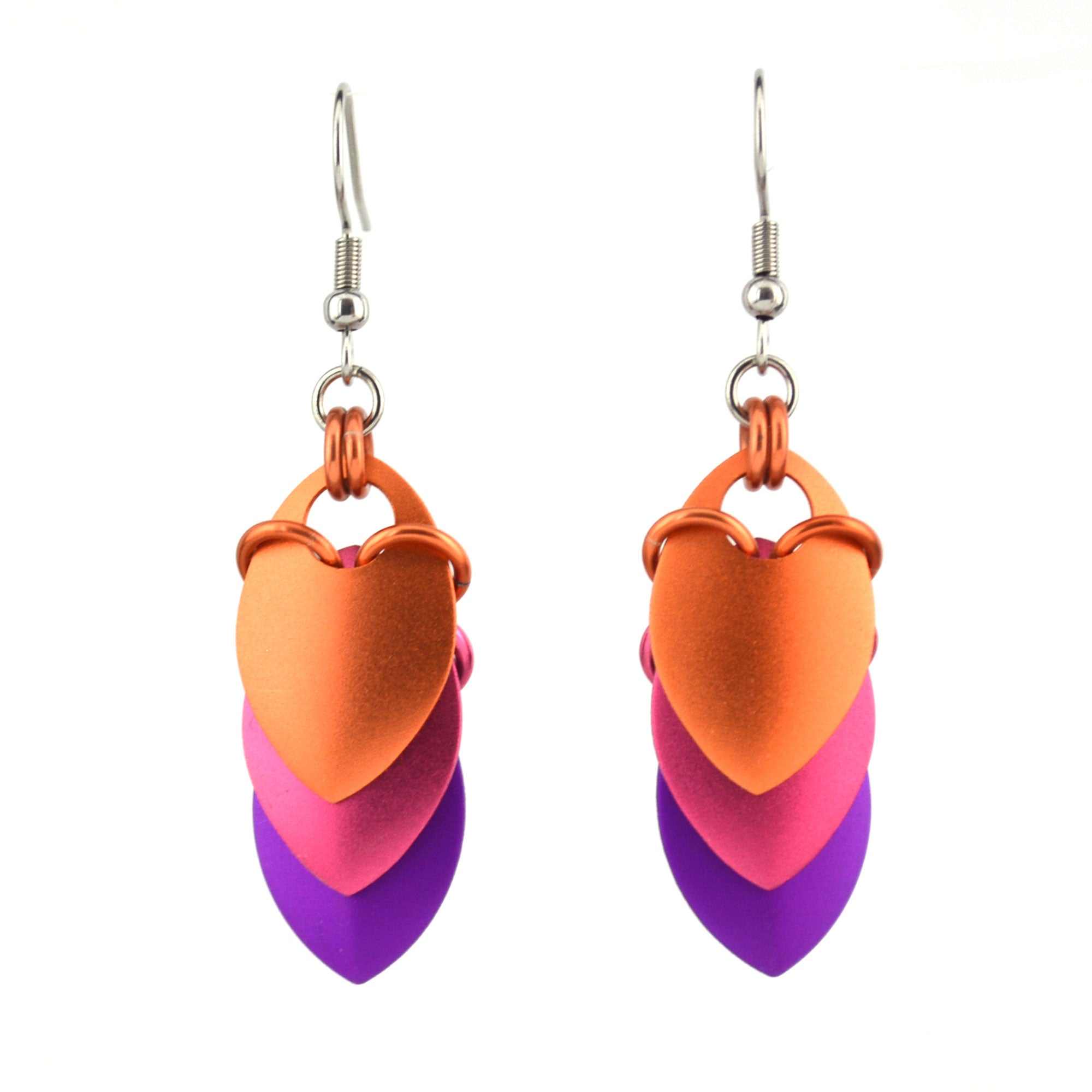 Chevron (Short) Earrings - Pink Sunrise