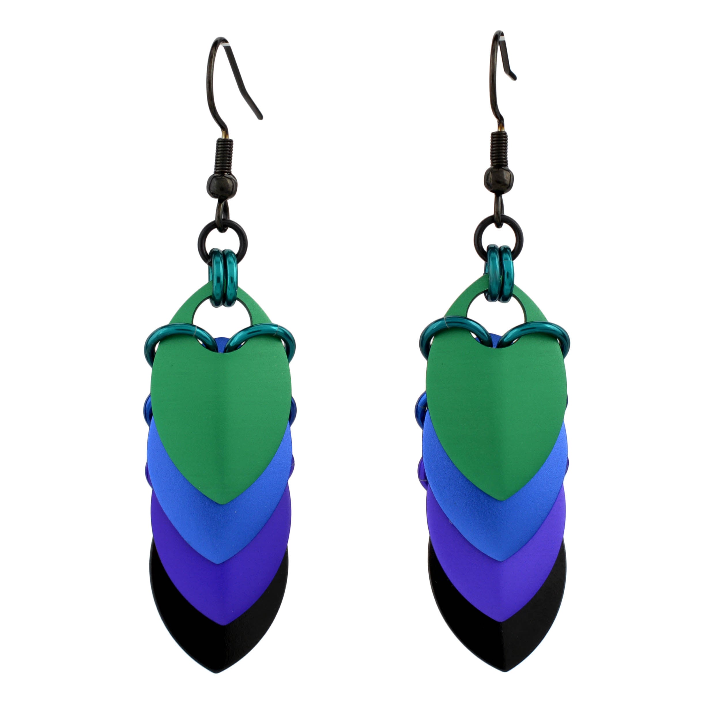 Chevron Short Earrings - Dark Mermaid