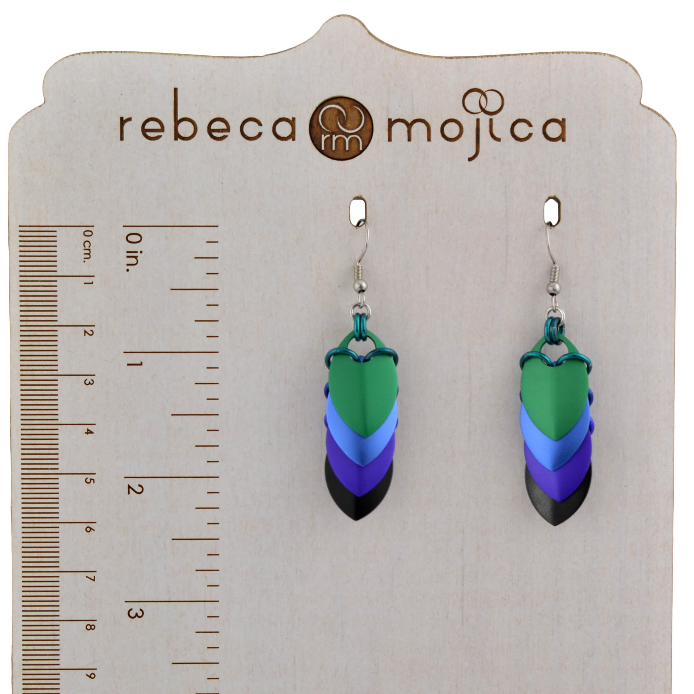 Chevron Short Earrings - Dark Mermaid