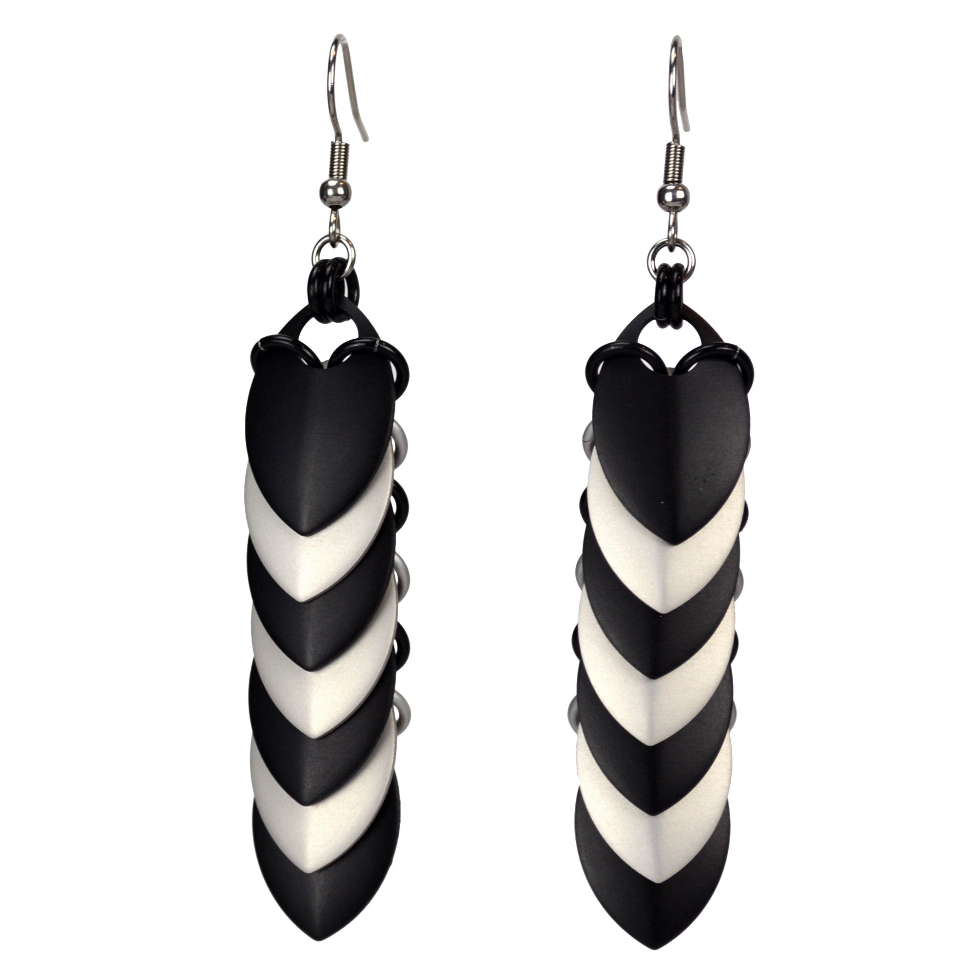 Chevron (Long) Earrings - Zebra Stripe