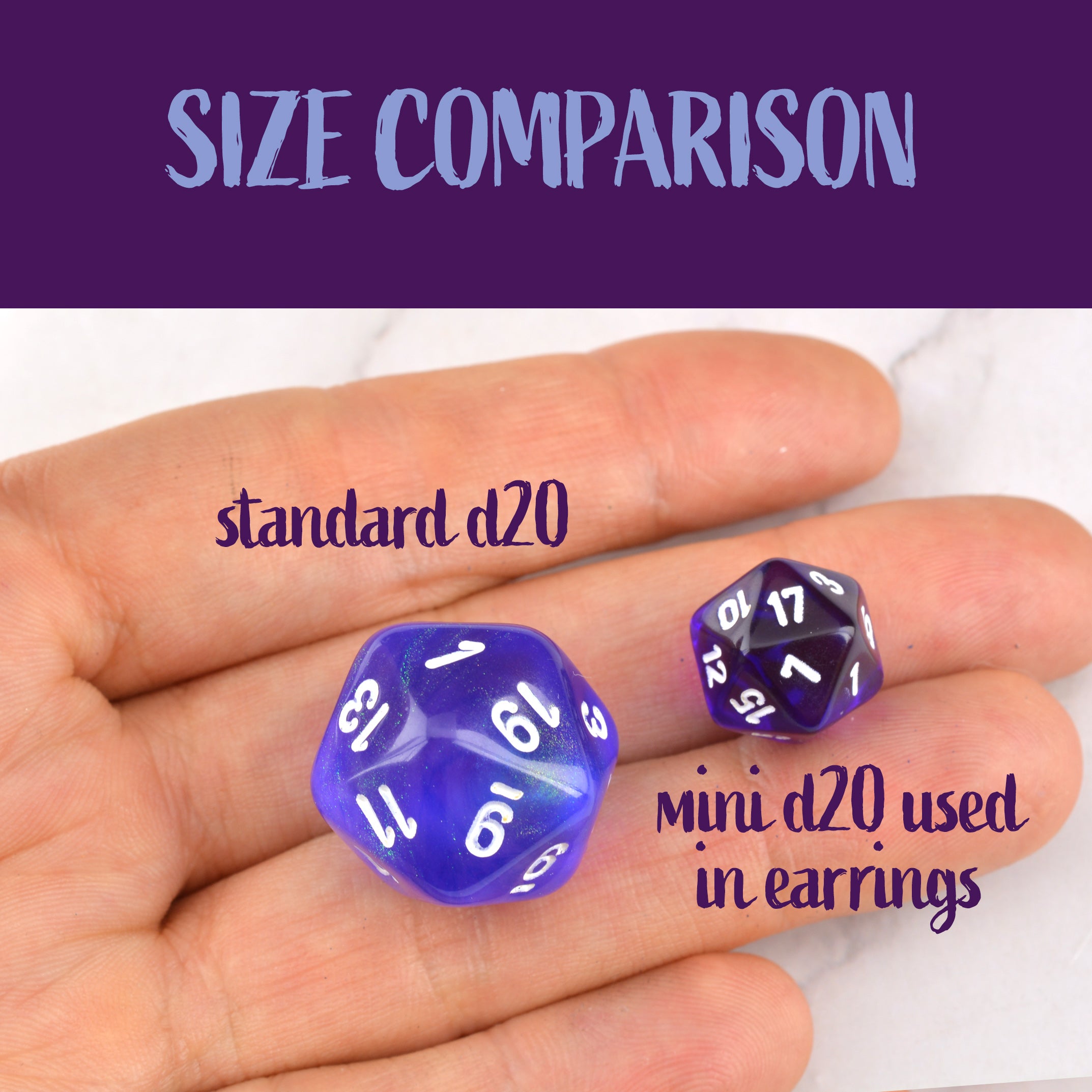 Purple Goth d20 Earrings