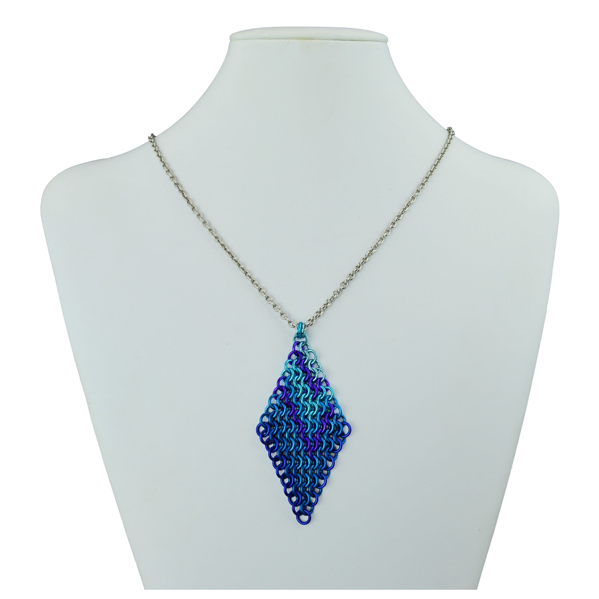 SALE: Mesh Diamond Pendant - Blue & Purple