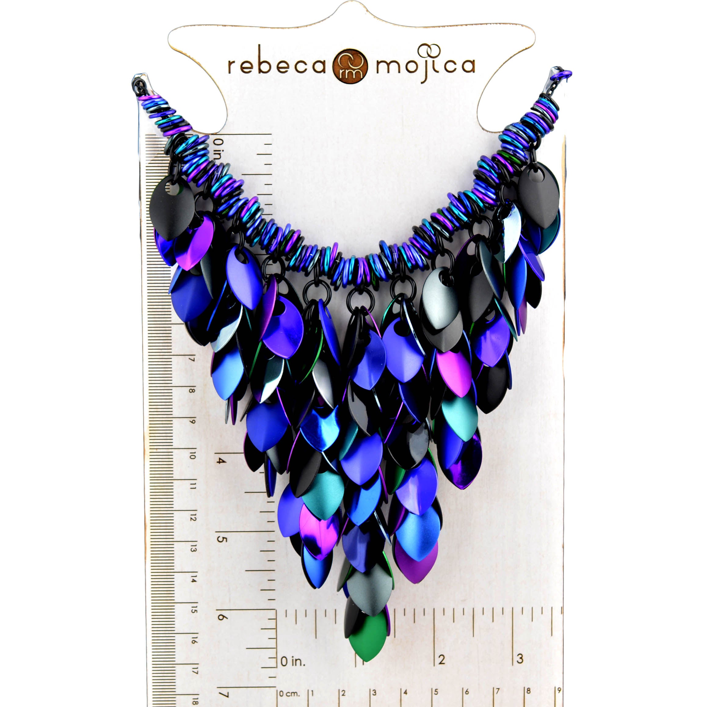Feathered Bib Necklace - Dark Mermaid