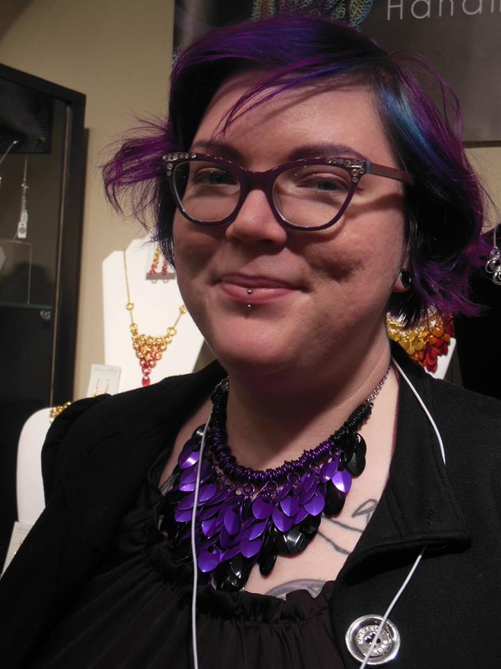 Feathered Bib Necklace - Dark Mermaid