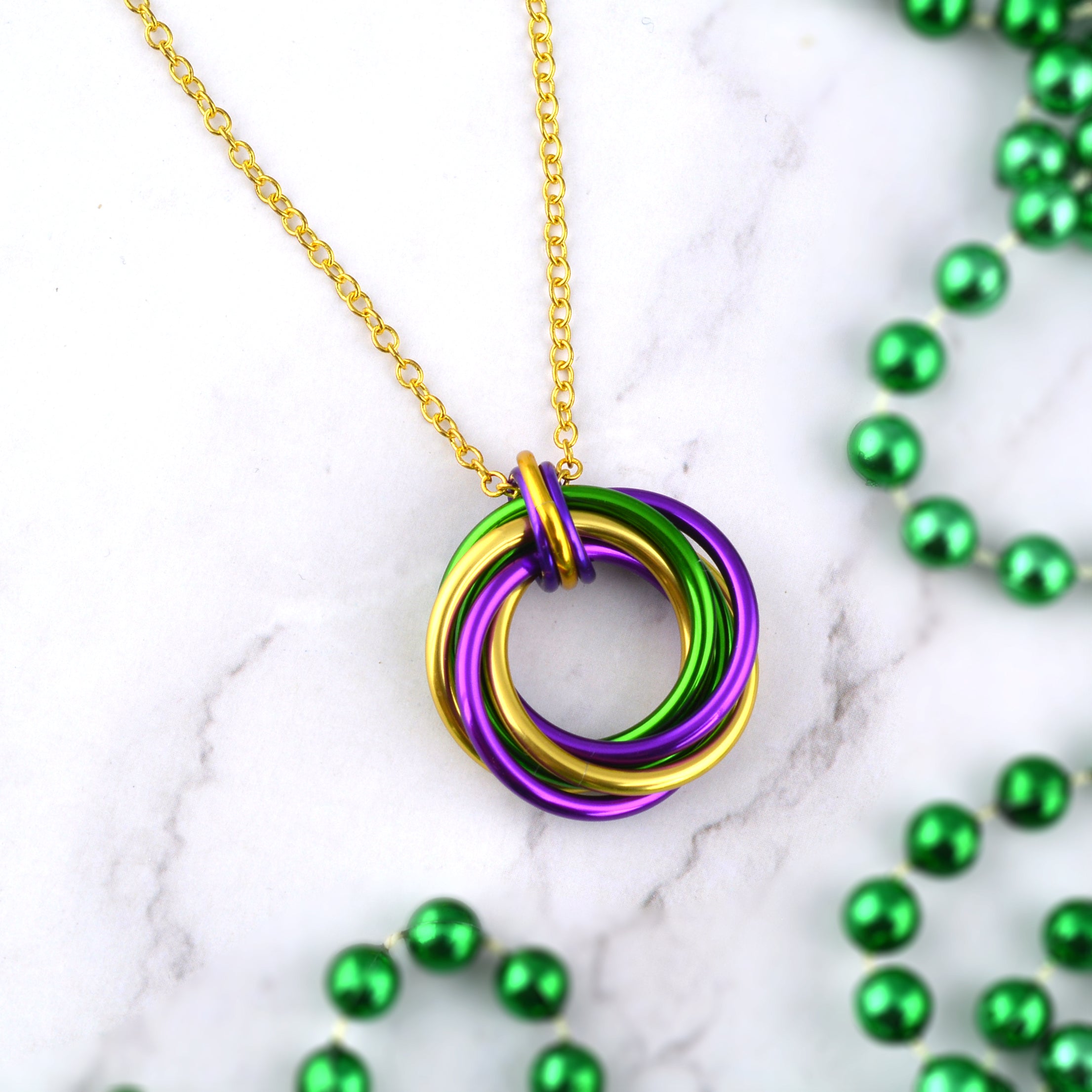 Mardi Gras Swirl Pendant