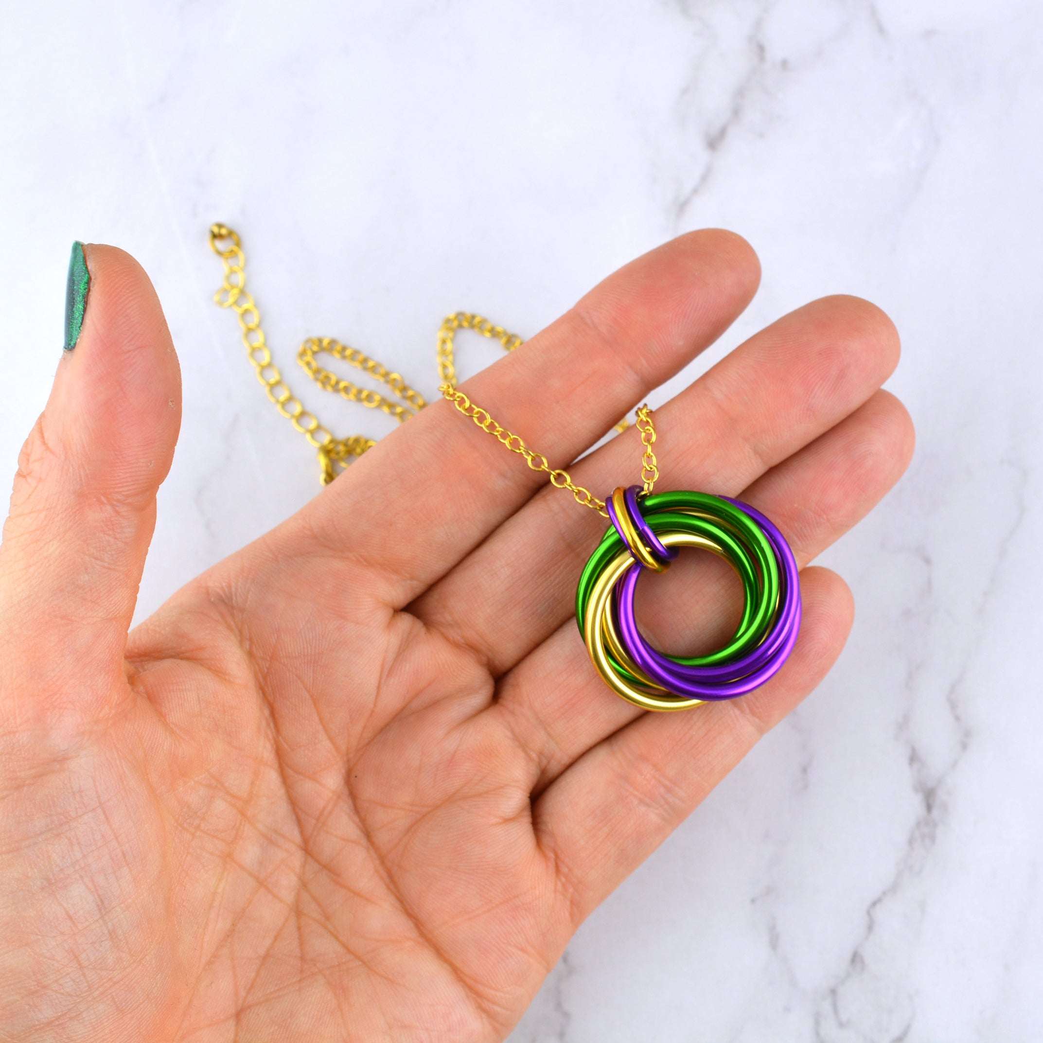 Mardi Gras Swirl Pendant