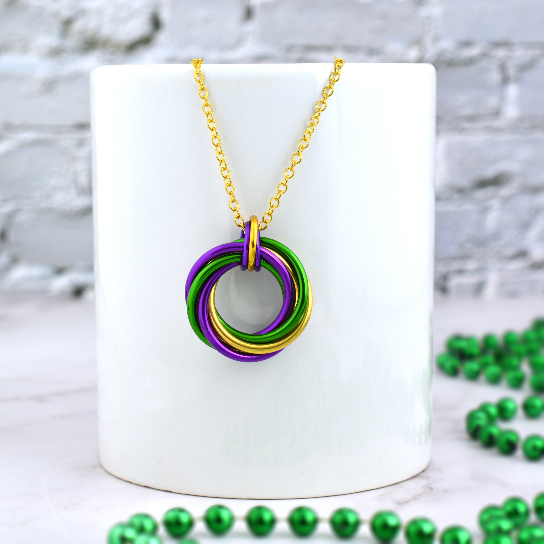 Mardi Gras Swirl Pendant
