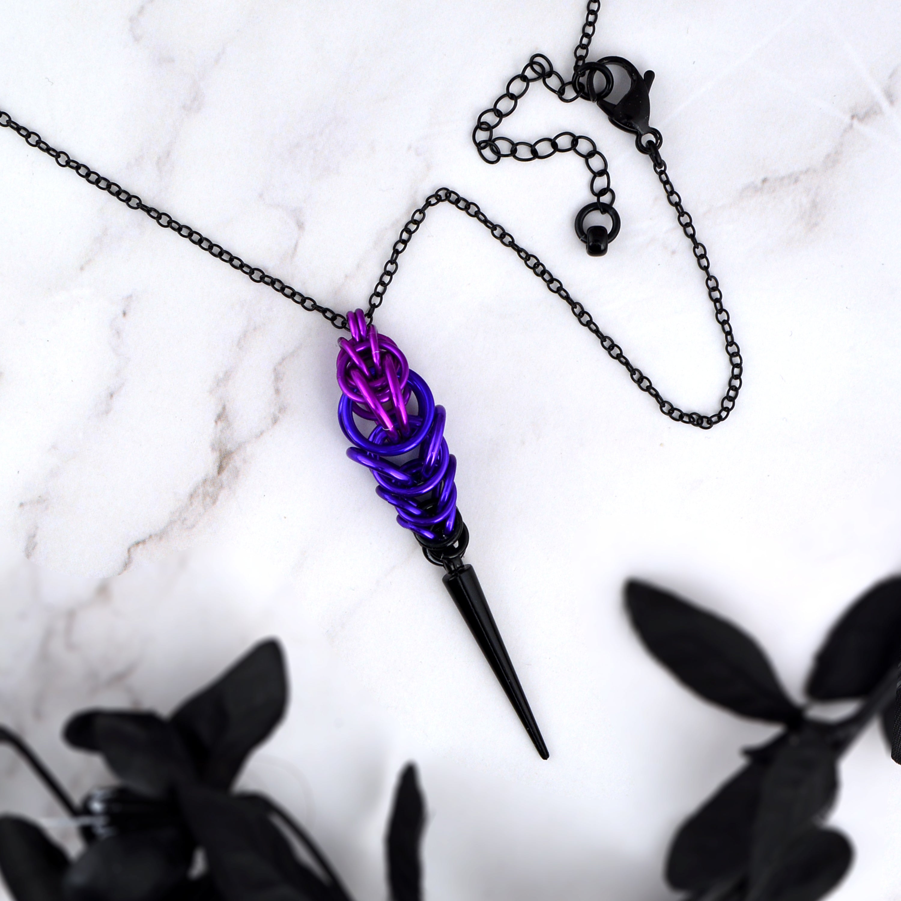 Spike Pendant - Purple Goth