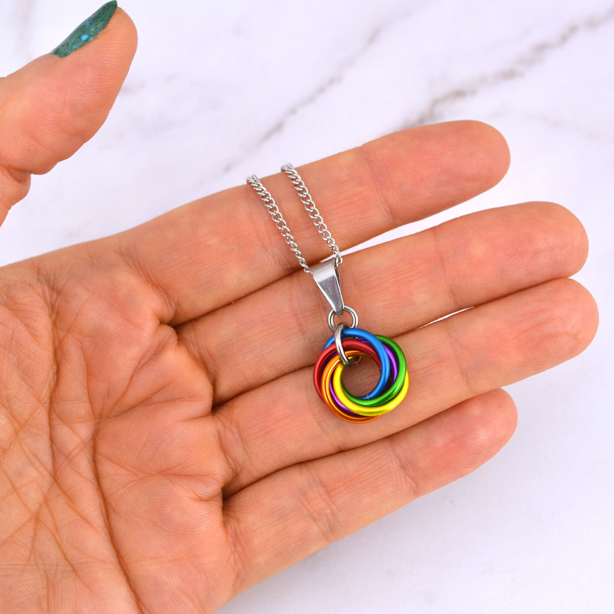 Rainbow Pride - Small Swirl Pendant