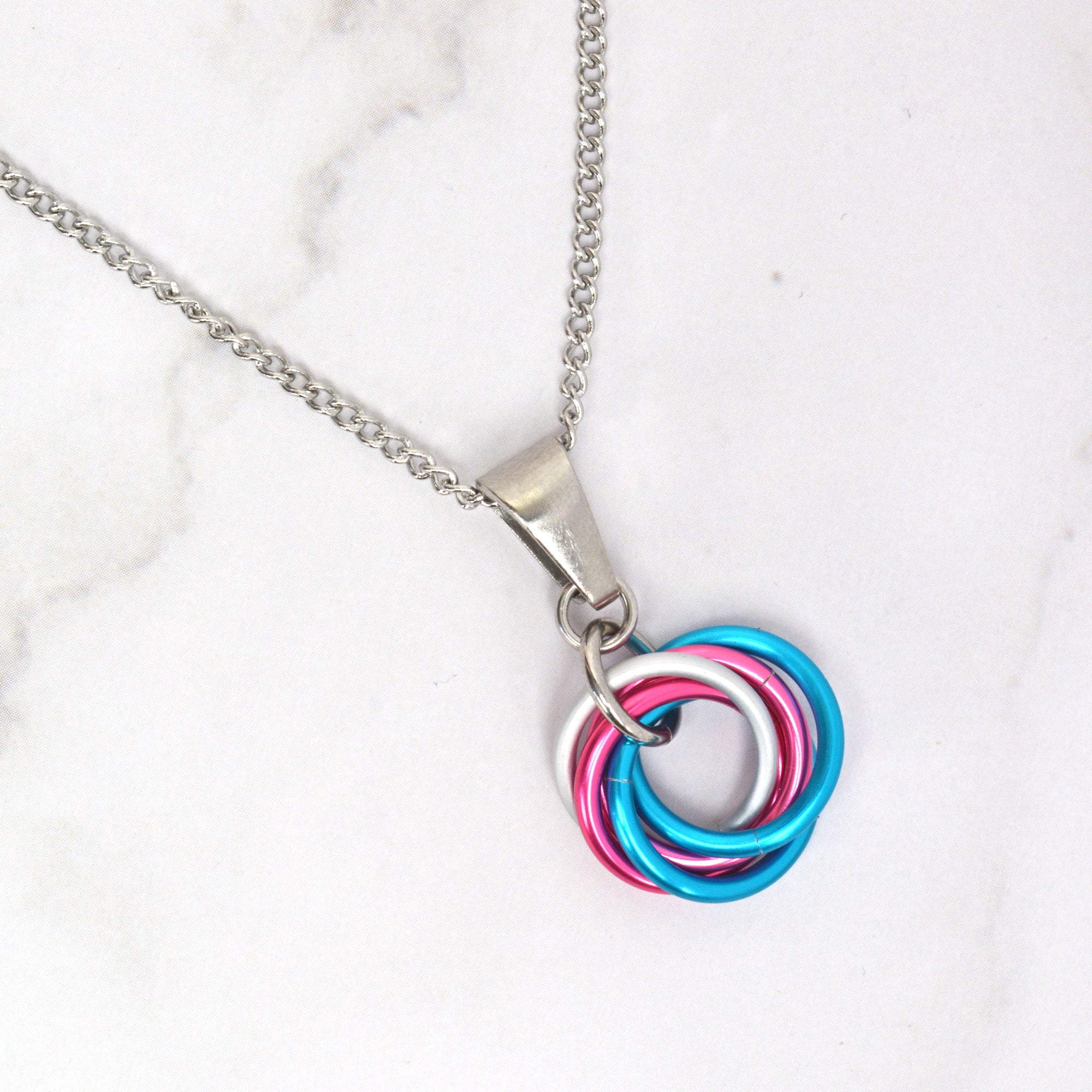 Transgender Pride - Small Swirl Pendant