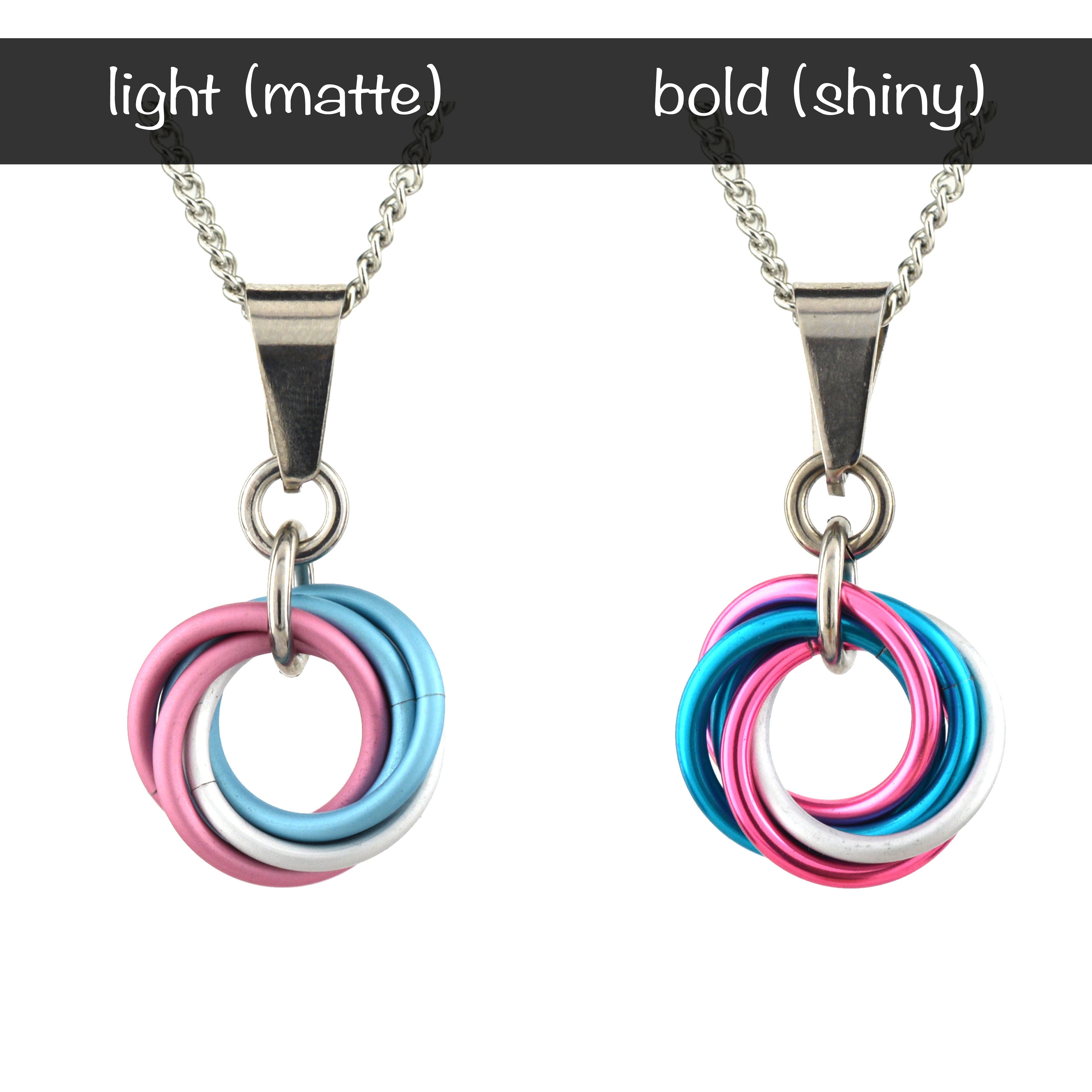 Transgender Pride - Small Swirl Pendant