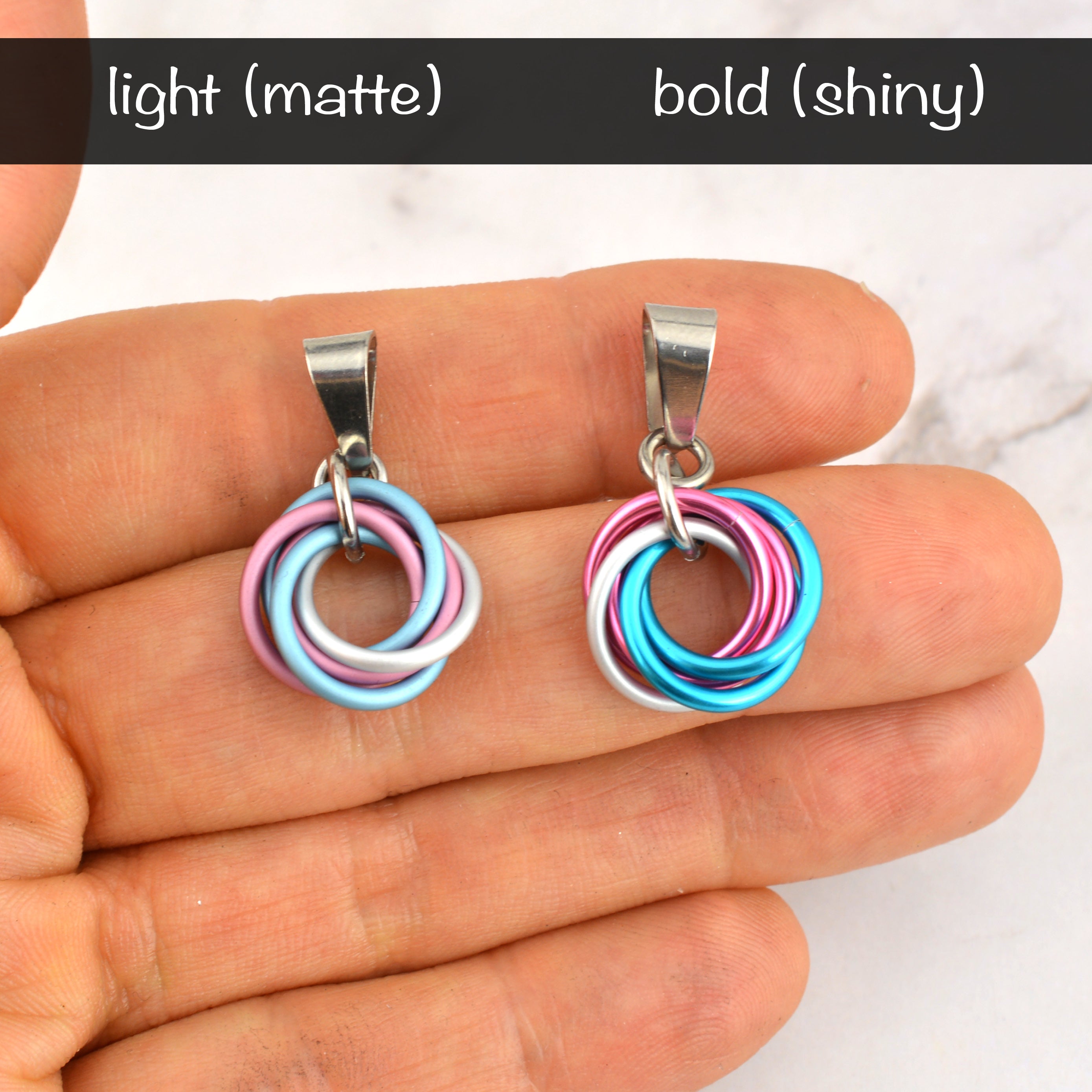 Transgender Pride - Small Swirl Pendant