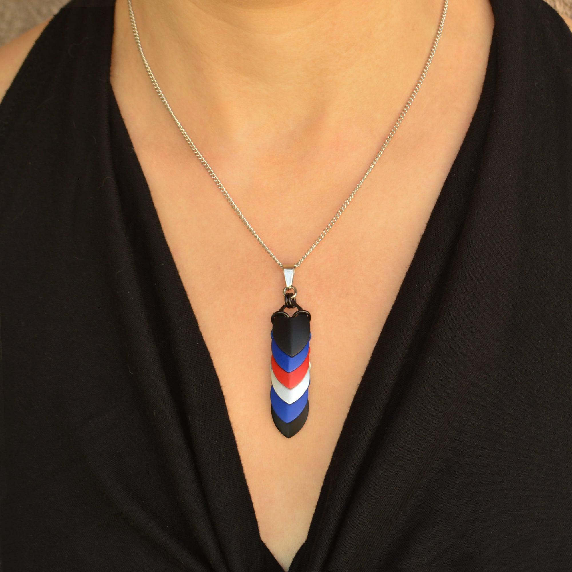 Leather Pride - Chevron Long Pendant