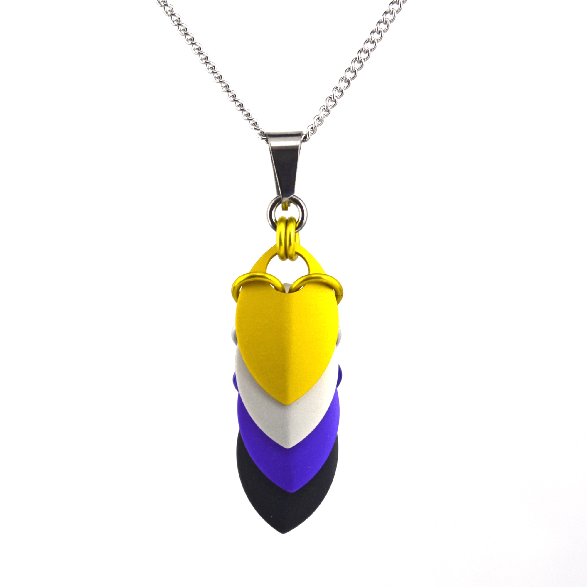 Nonbinary Pride - Chevron Medium Pendant