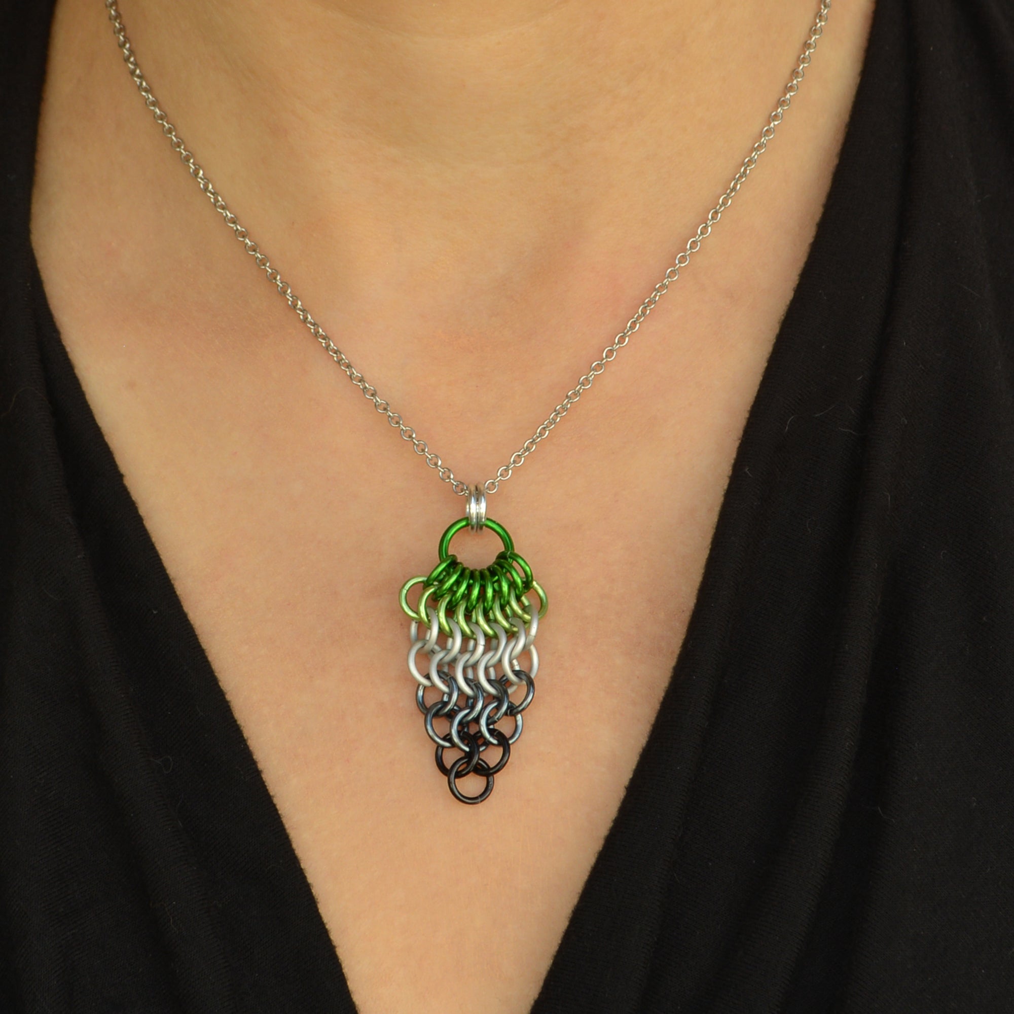 Aromantic Pride Mesh Cluster Pendant