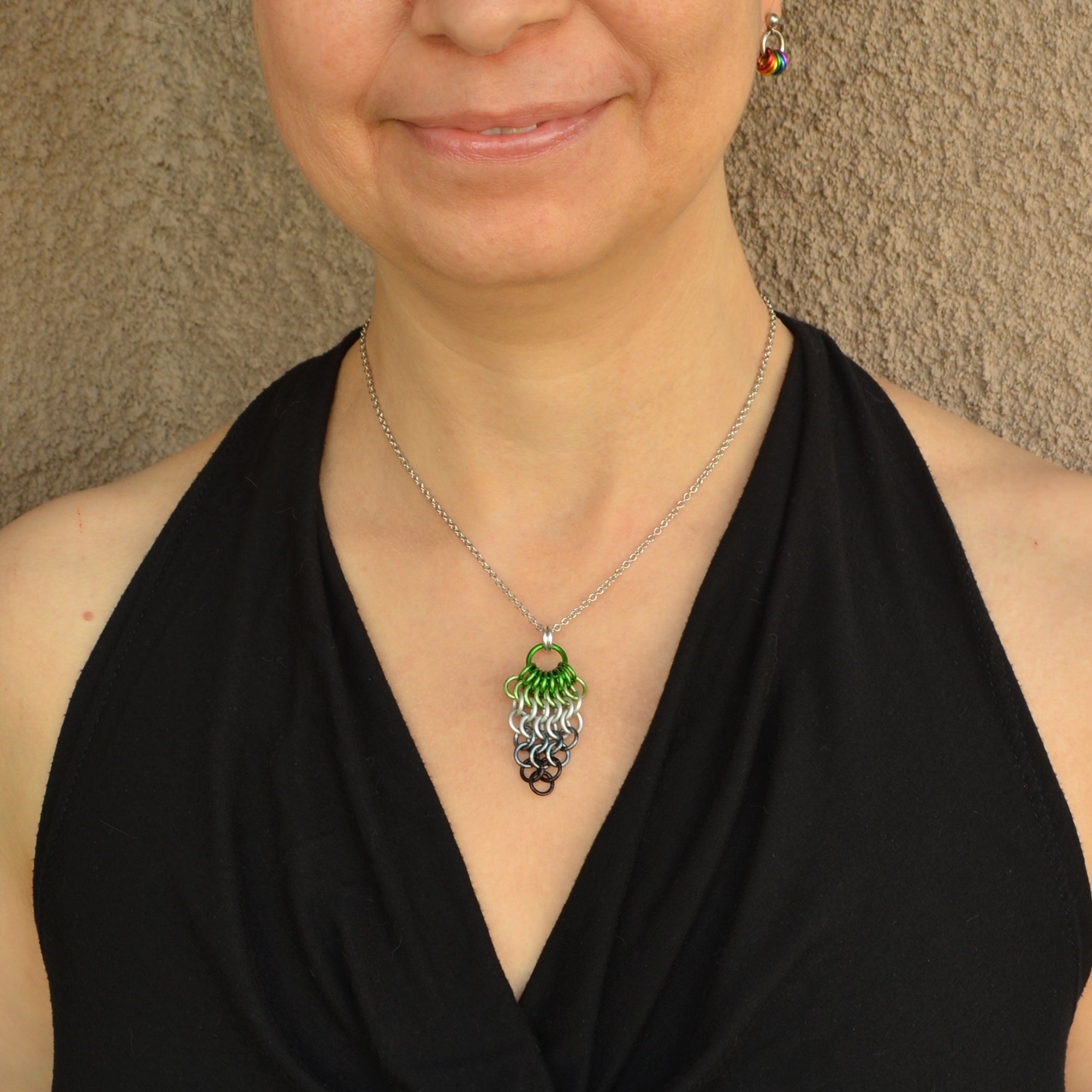 Aromantic Pride Mesh Cluster Pendant