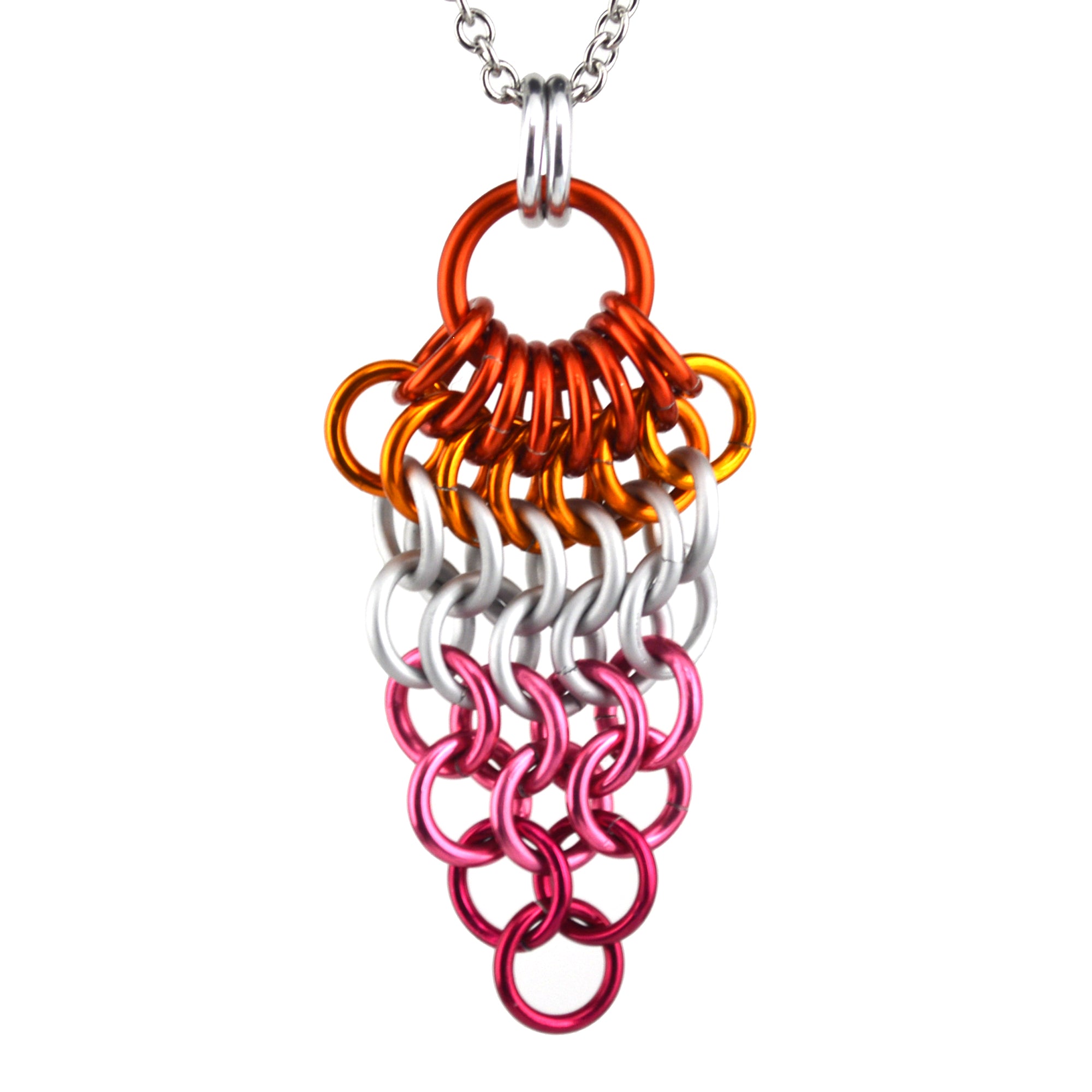 Lesbian Pride Mesh Cluster Pendant