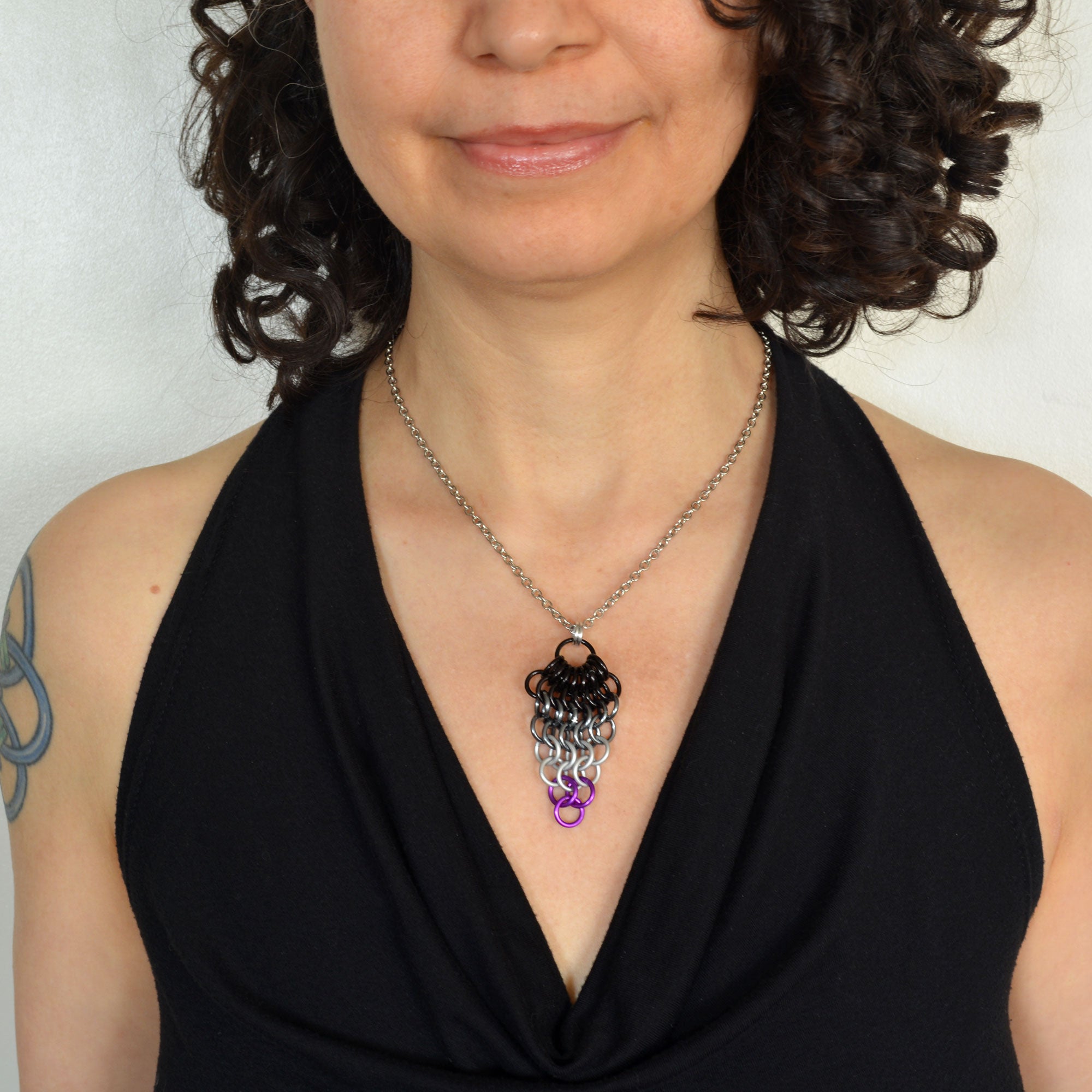 Asexual Pride Mesh Cluster Pendant