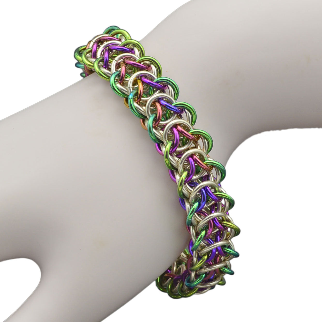 SALE: Spring Elfweave Niobium & Sterling Bracelet - MEDIUM - Approx 7.25"