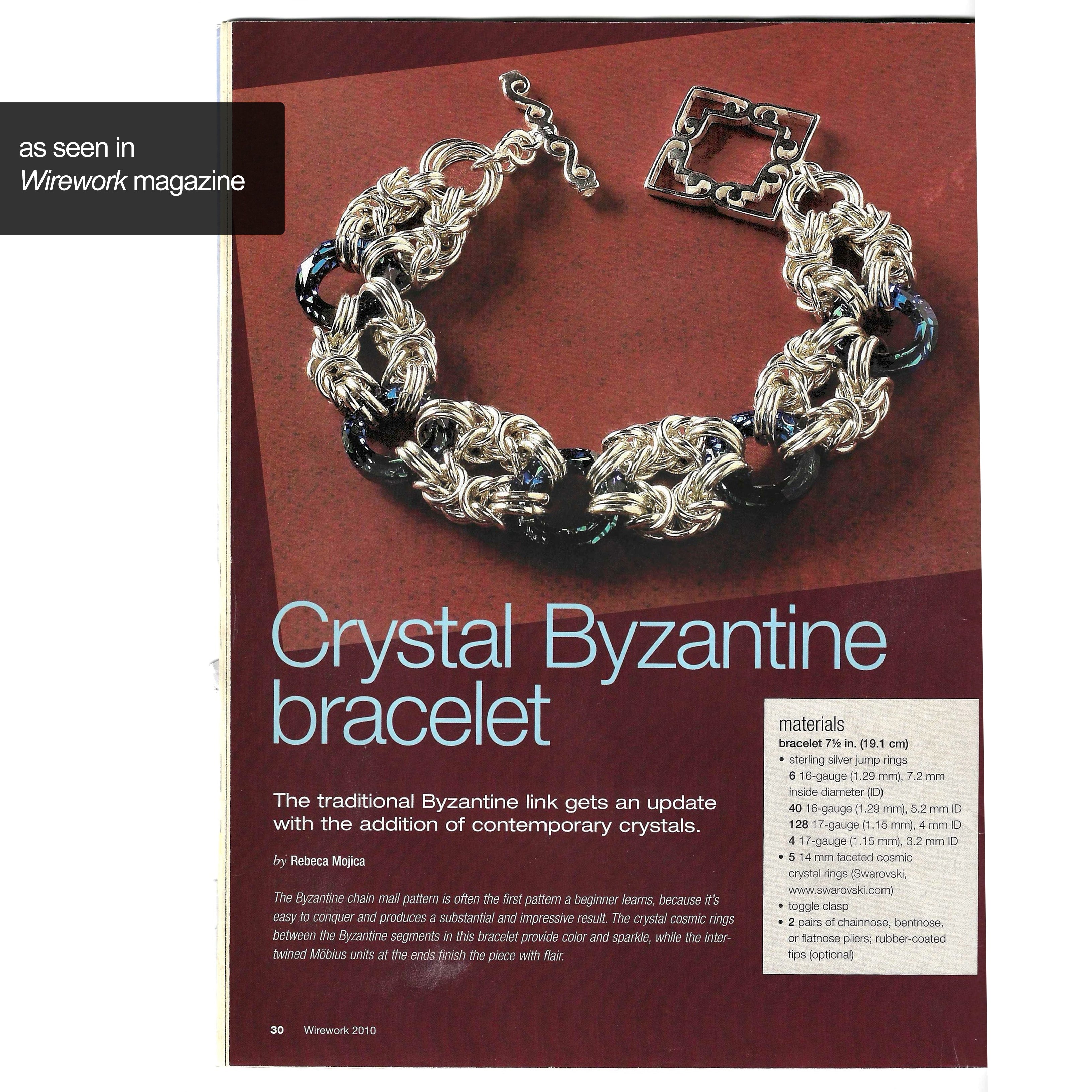 SALE: Sterling Silver Crystal Ring Byzantine - SMALL (approx 7")