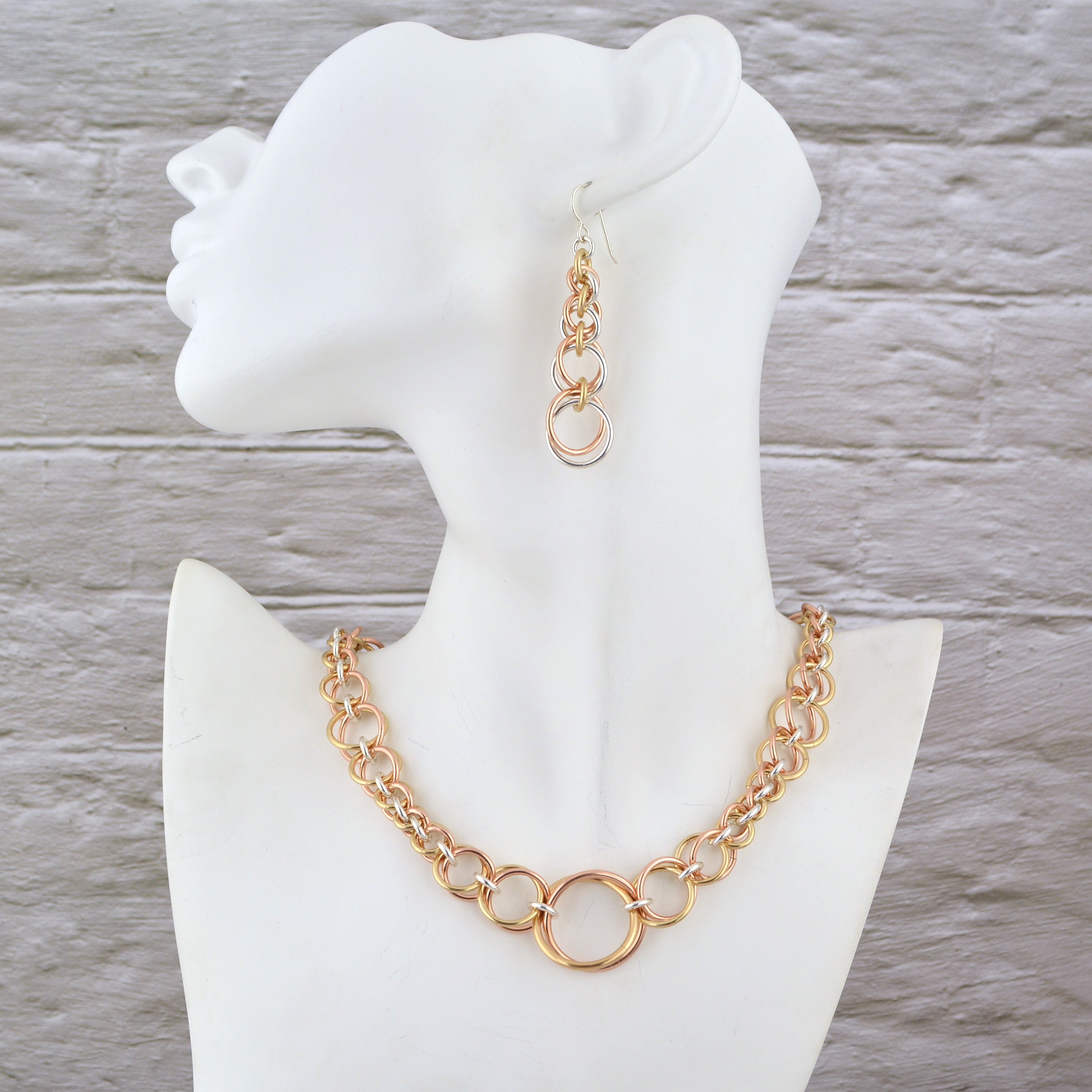 SALE: Luxe Silver and Gold Airy Neck Chain - Intertwined Sterling, Gold-Fill and Rose-Gold-Fill